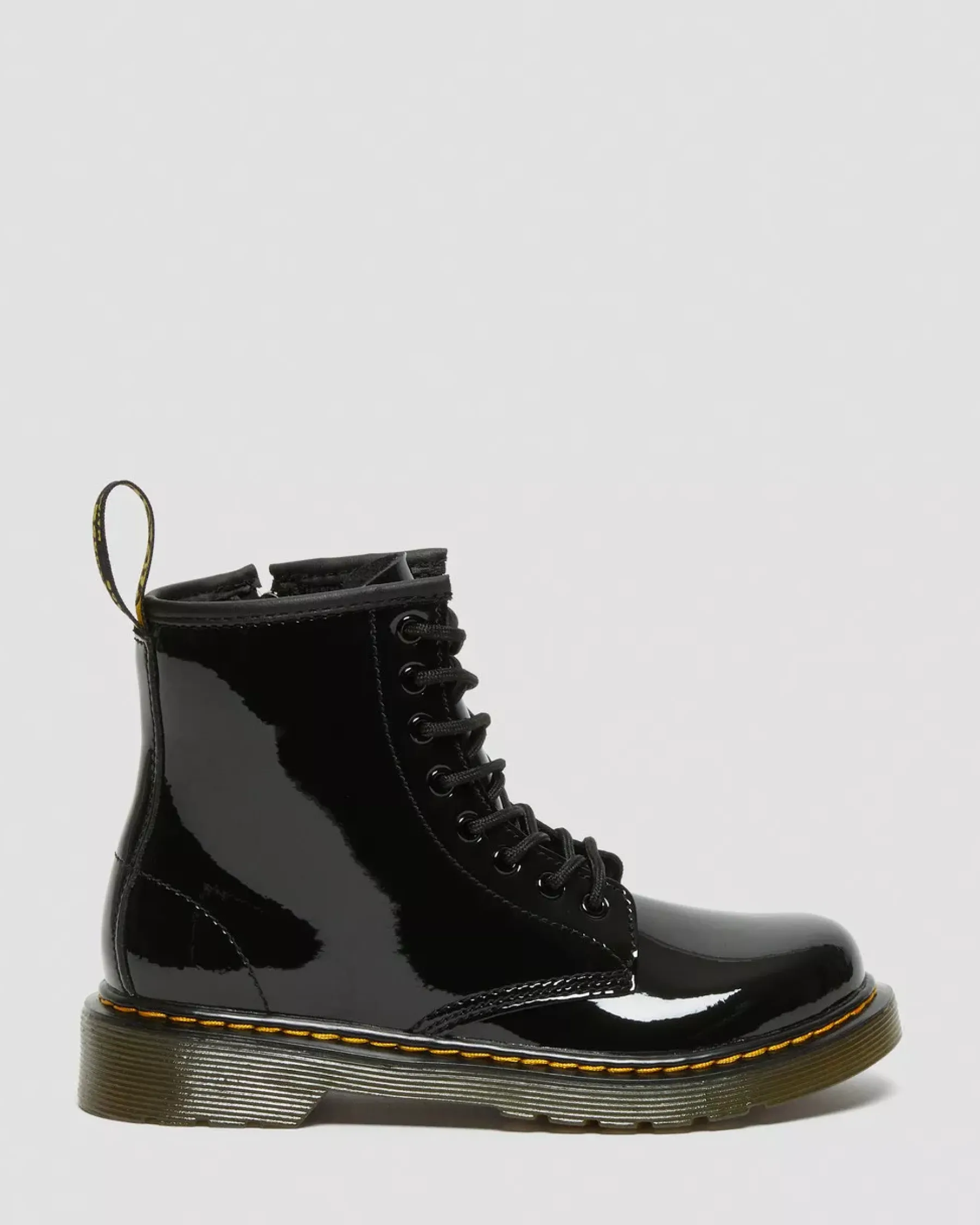 Glitter & Patent Boots|School Styles>Dr. Martens Junior 1460 Patent Leather Lace Up Boots Black — Patent Leather