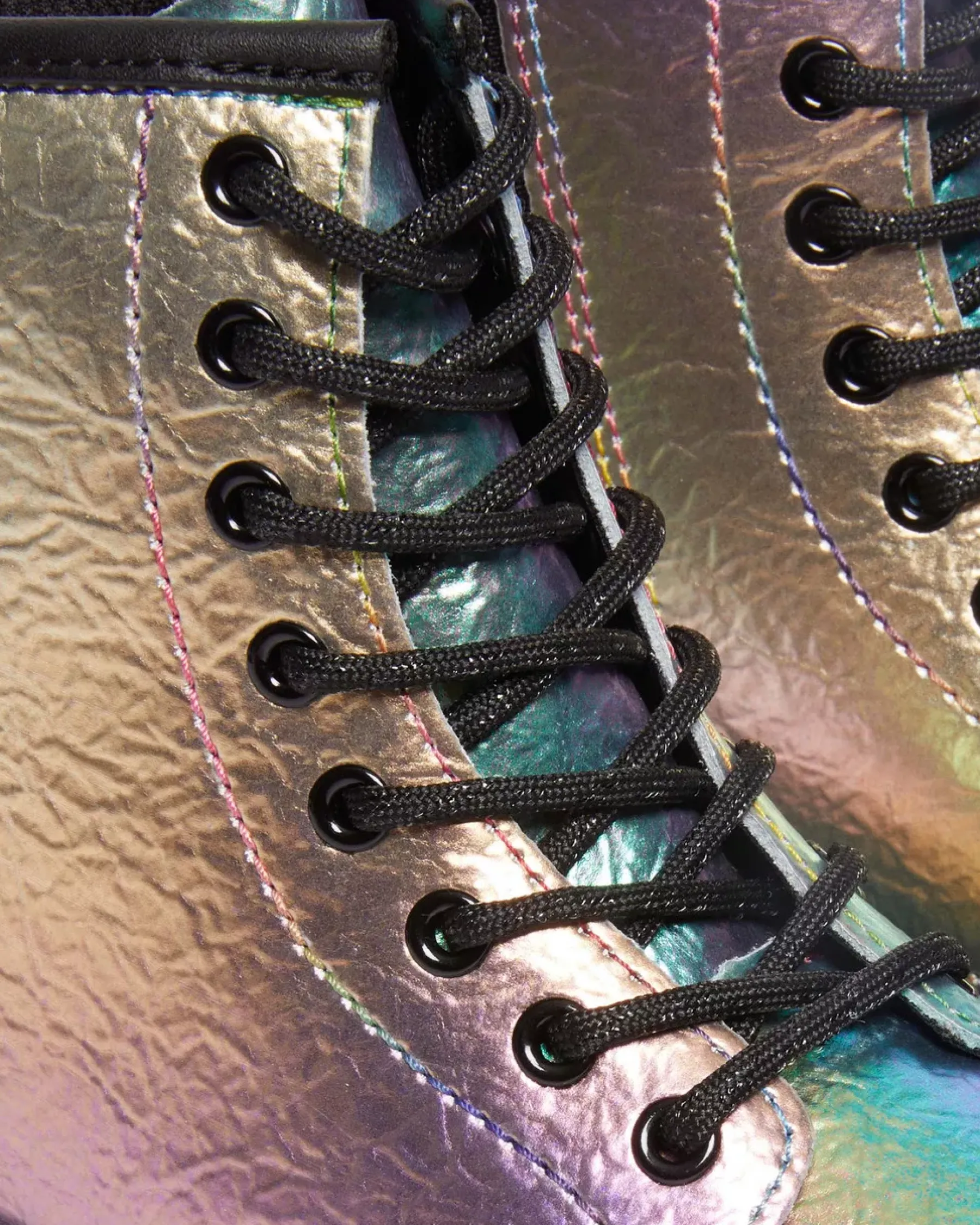 Sale|School Styles>Dr. Martens Junior 1460 Rainbow Crinkle Leather Lace Up Boots MULTI — Rainbow Crinkle