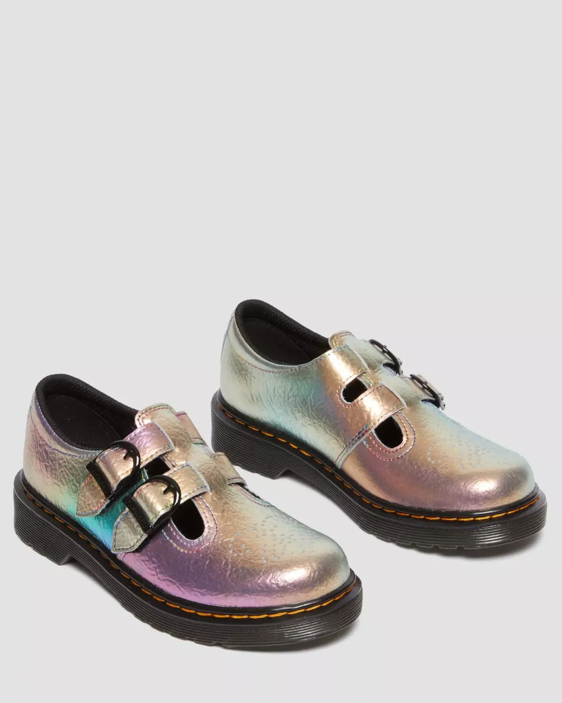 Sale|School Styles>Dr. Martens Junior 8065 Rainbow Crinkle Leather Mary Jane Shoes MULTI — Rainbow Crinkle