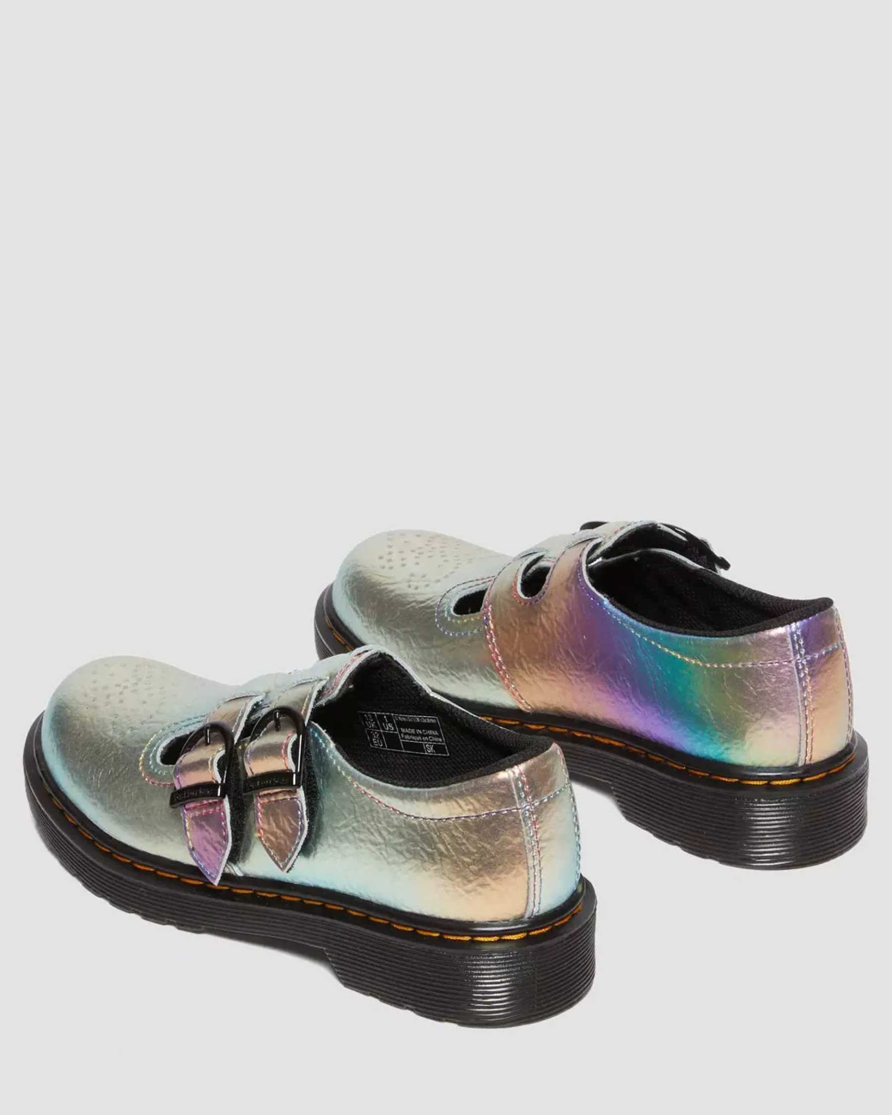 Sale|School Styles>Dr. Martens Junior 8065 Rainbow Crinkle Leather Mary Jane Shoes MULTI — Rainbow Crinkle
