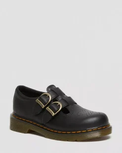 School Styles|Junior / 5-7 Years>Dr. Martens Junior 8065 Softy T Leather Mary Jane Shoes Black — Softy T