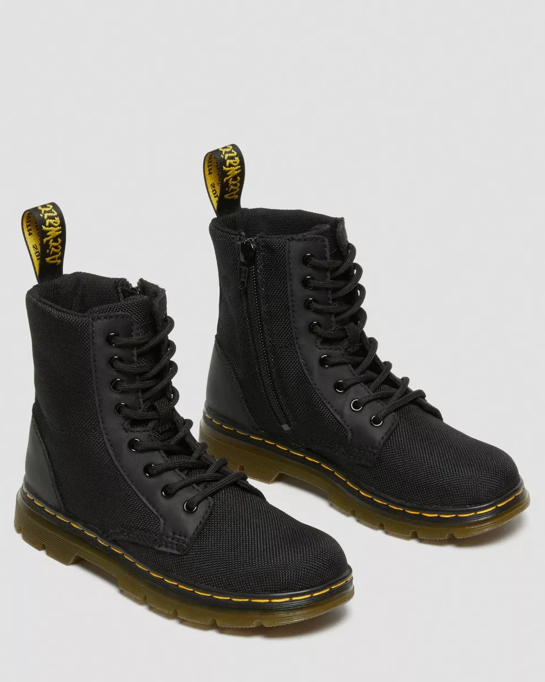 School Styles|Junior / 5-7 Years>Dr. Martens Junior Combs Extra Tough Poly Casual Boots Black — Extra Tough 50/50+Rubbery