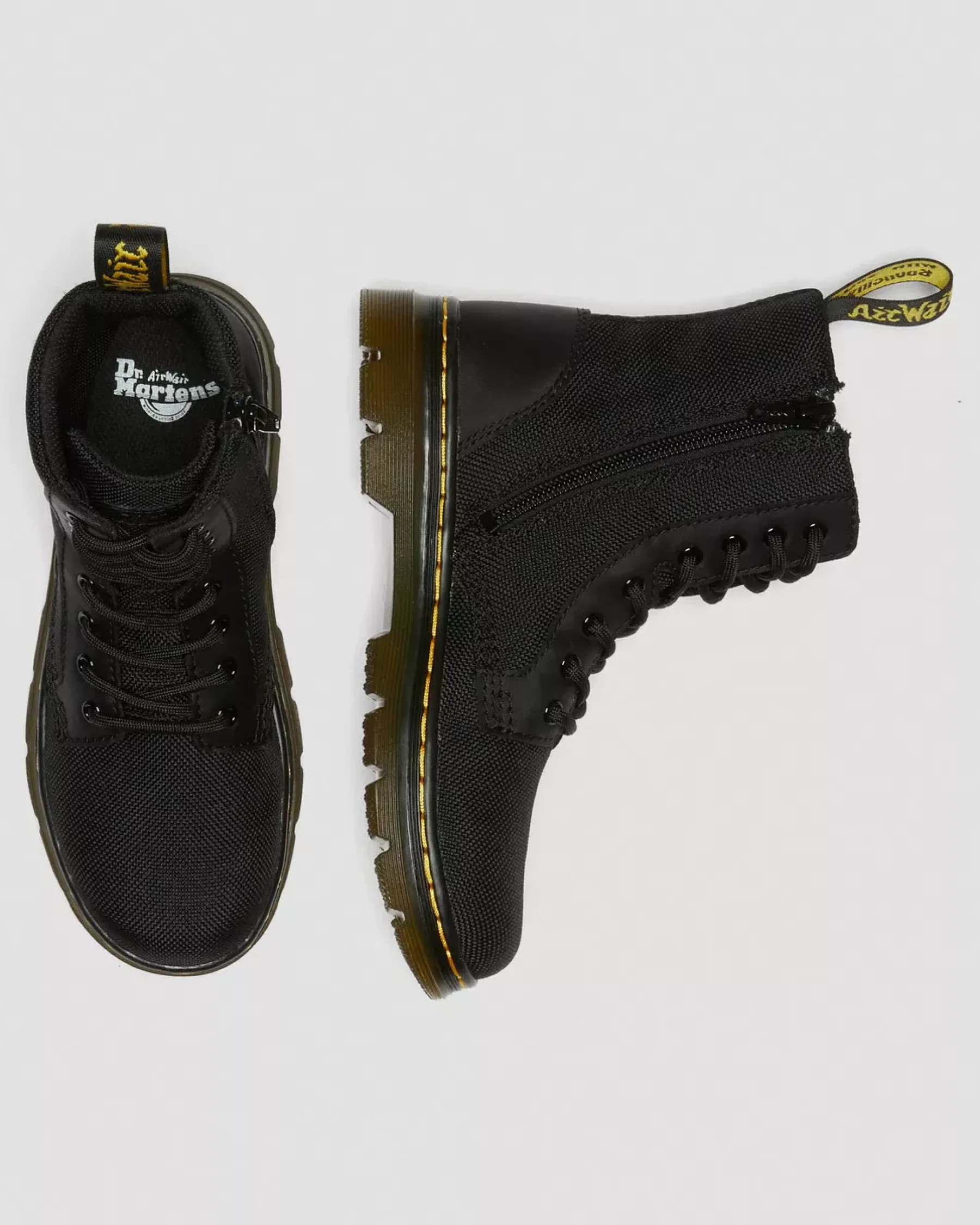 School Styles|Junior / 5-7 Years>Dr. Martens Junior Combs Extra Tough Poly Casual Boots Black — Extra Tough 50/50+Rubbery