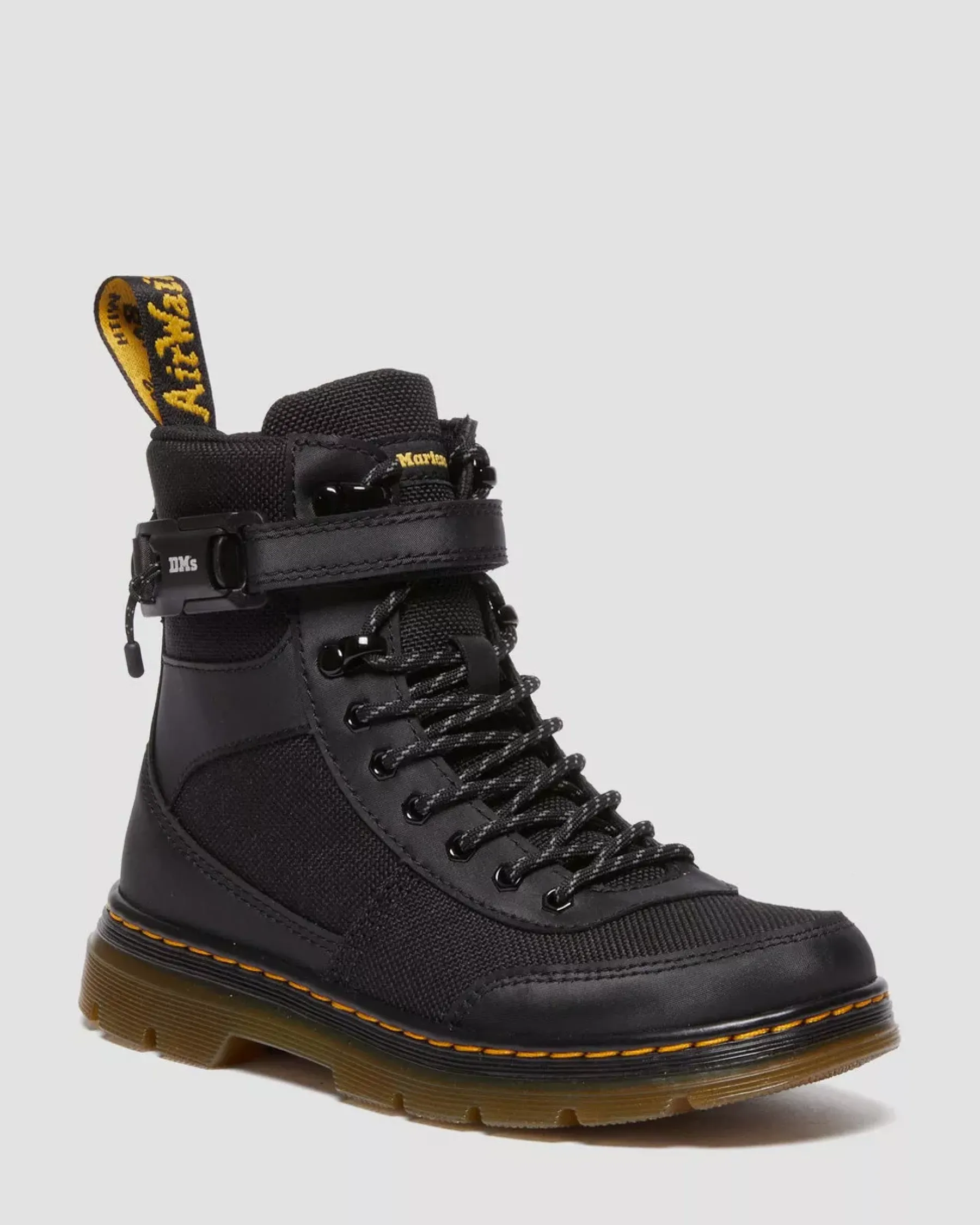 School Styles|Junior / 5-7 Years>Dr. Martens Junior Combs Tech Extra Tough Poly Casual Boots Black — Extra Tough 50/50+Rubbery