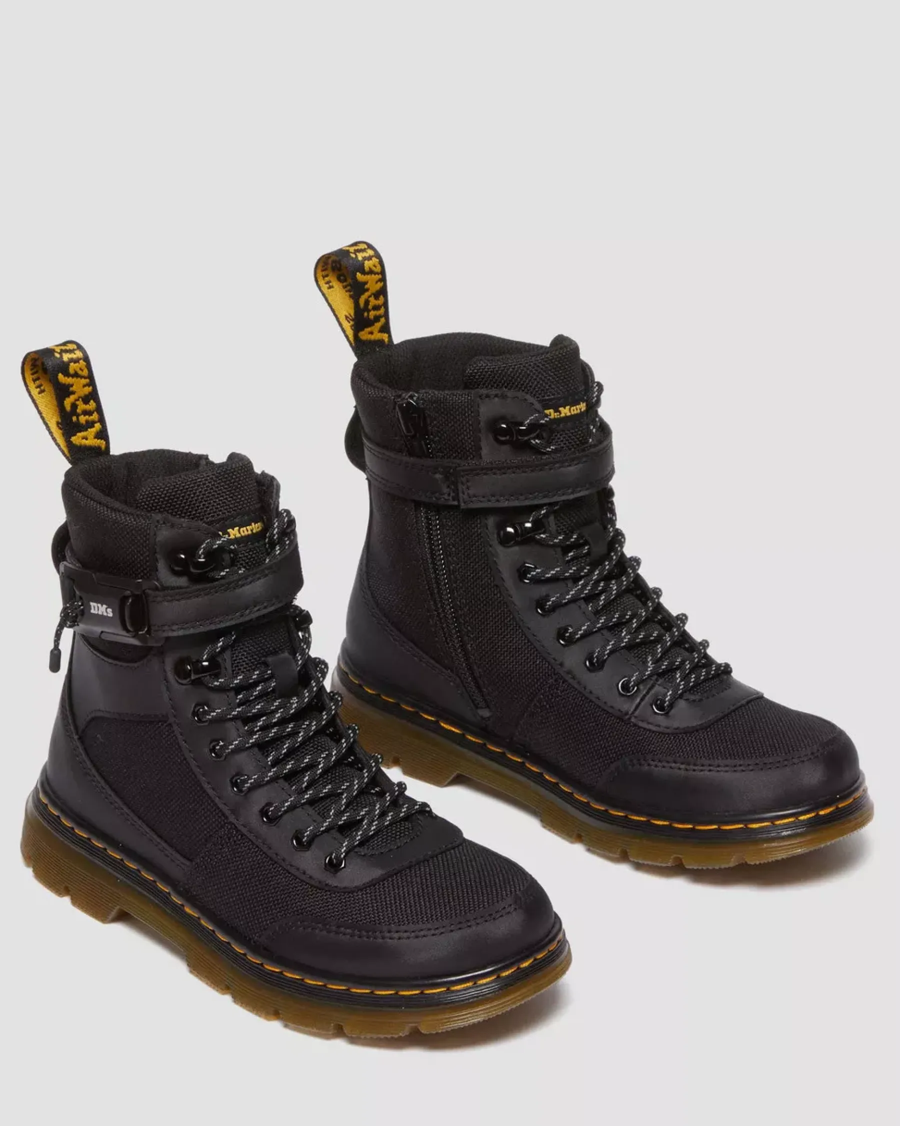 School Styles|Junior / 5-7 Years>Dr. Martens Junior Combs Tech Extra Tough Poly Casual Boots Black — Extra Tough 50/50+Rubbery