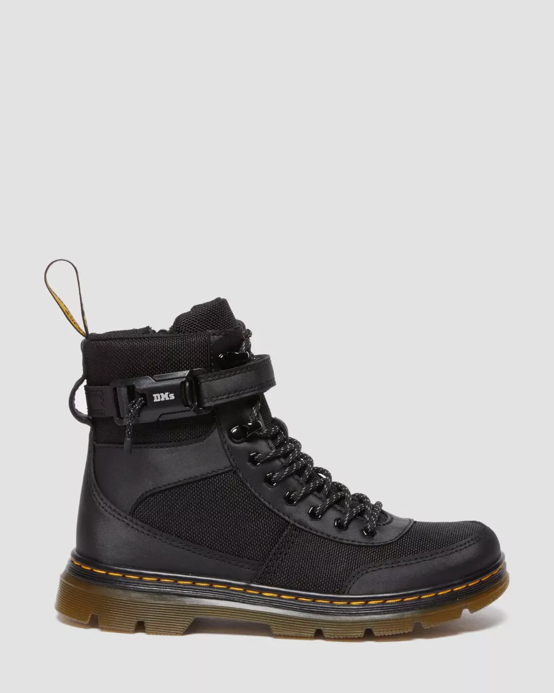 School Styles|Junior / 5-7 Years>Dr. Martens Junior Combs Tech Extra Tough Poly Casual Boots Black — Extra Tough 50/50+Rubbery