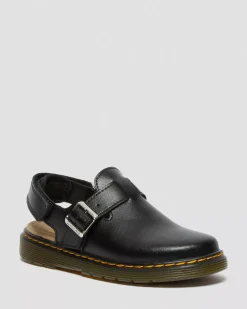 School Styles|Junior / 5-7 Years>Dr. Martens Junior Jorgie Leather Slingback Mules Black — T Lamper