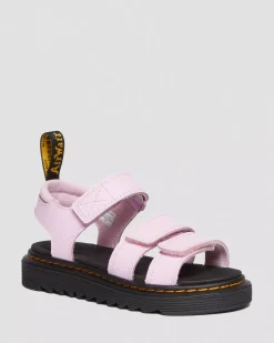 School Styles|Junior / 5-7 Years>Dr. Martens Junior Klaire Athena Leather Strap Sandals Pale Pink — Athena