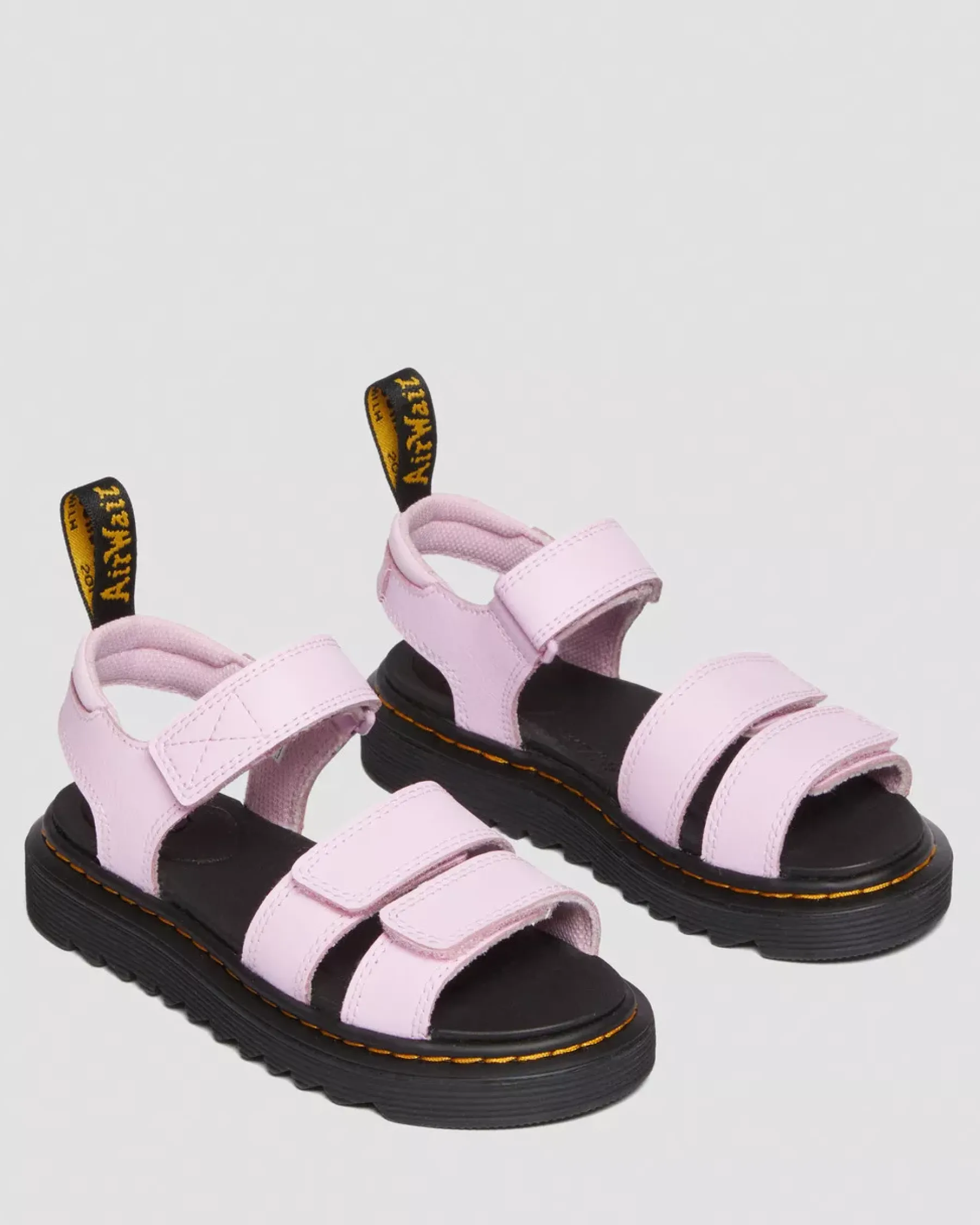 School Styles|Junior / 5-7 Years>Dr. Martens Junior Klaire Athena Leather Strap Sandals Pale Pink — Athena