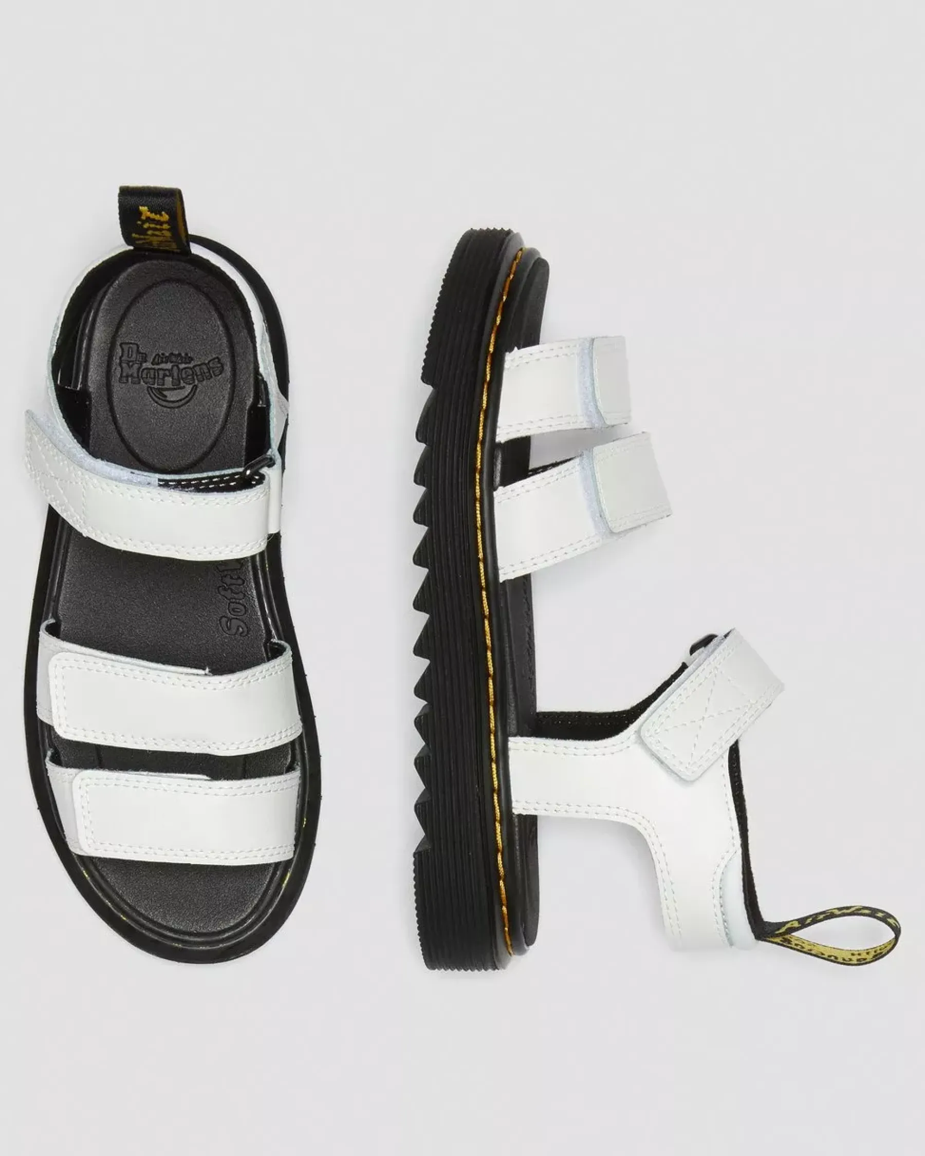 Junior / 5-7 Years|Sandals>Dr. Martens Junior Klaire Leather Strap Sandals White T Lamper — T Lamper
