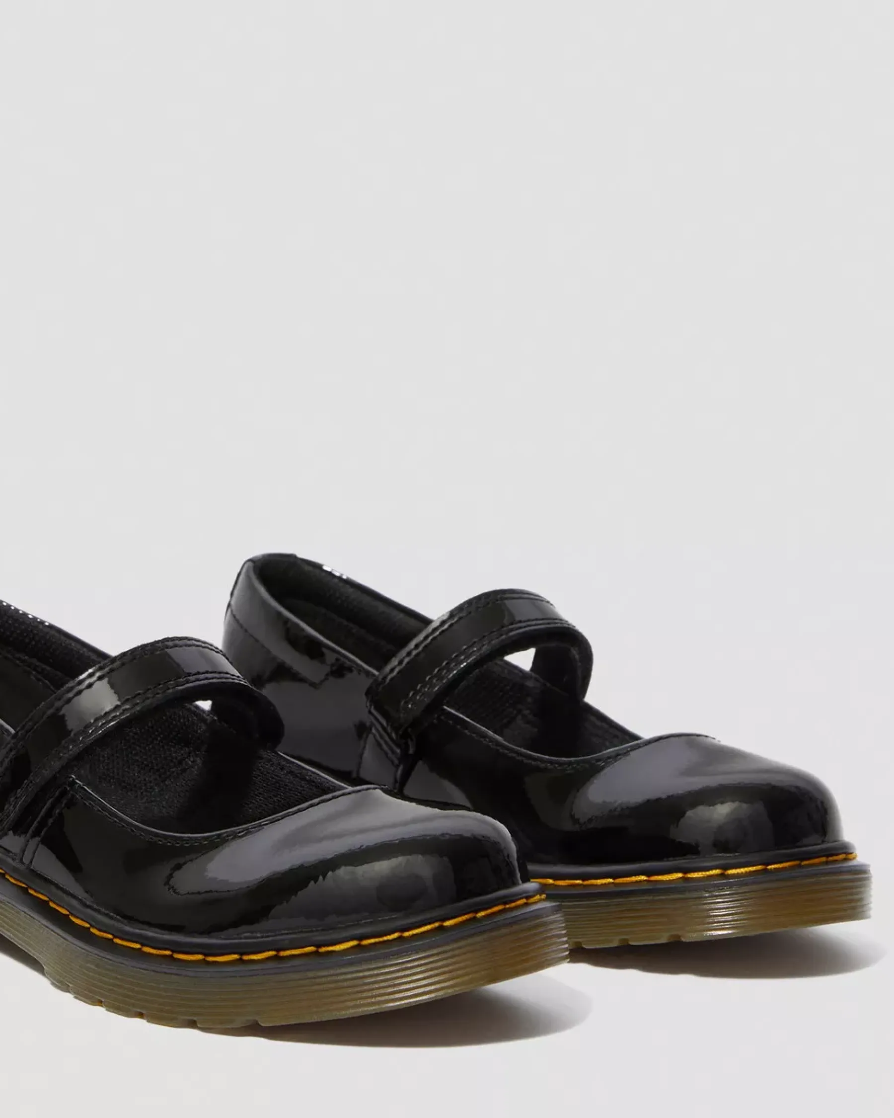 Glitter & Patent Boots|School Styles>Dr. Martens Junior Maccy Patent Leather Mary Jane Shoes Black — Patent Leather