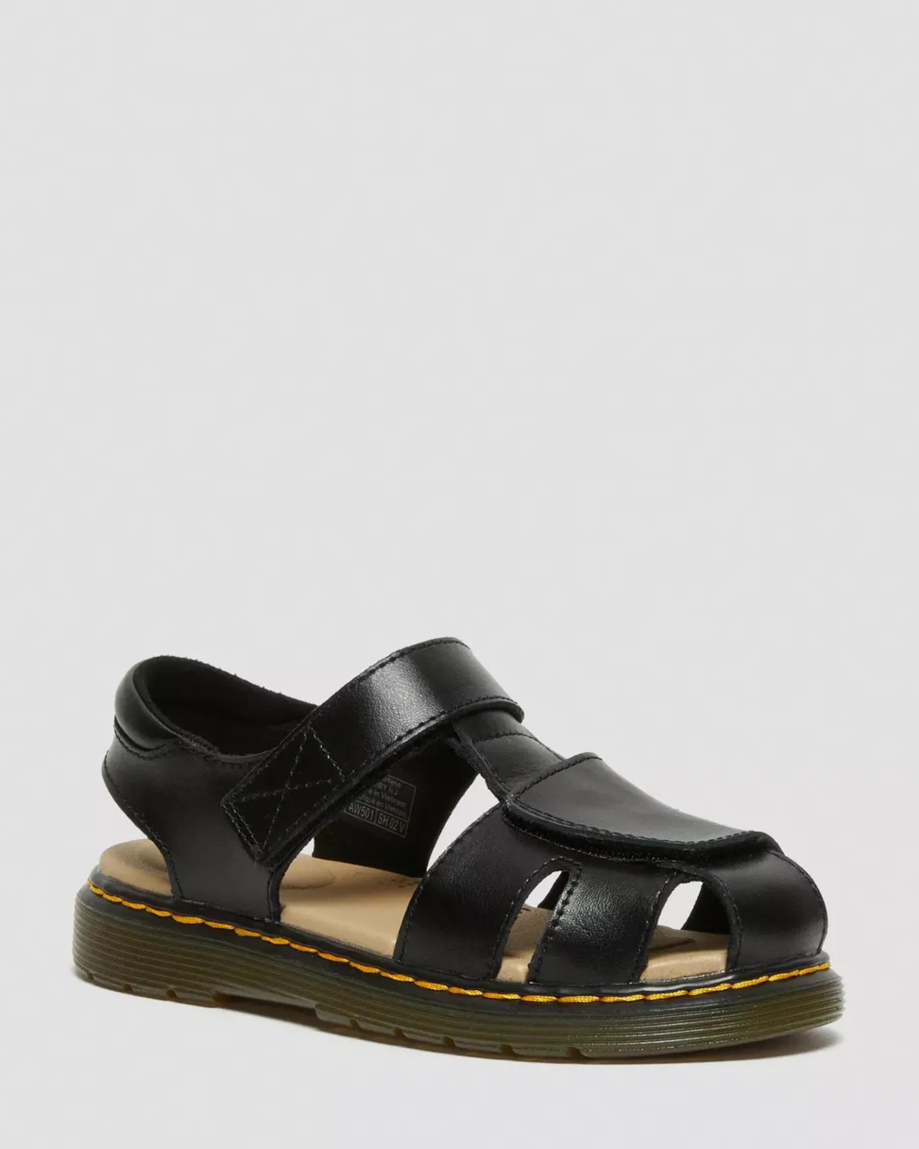 Junior / 5-7 Years|Sandals>Dr. Martens Junior Moby II Leather Velcro Sandals Black — T Lamper