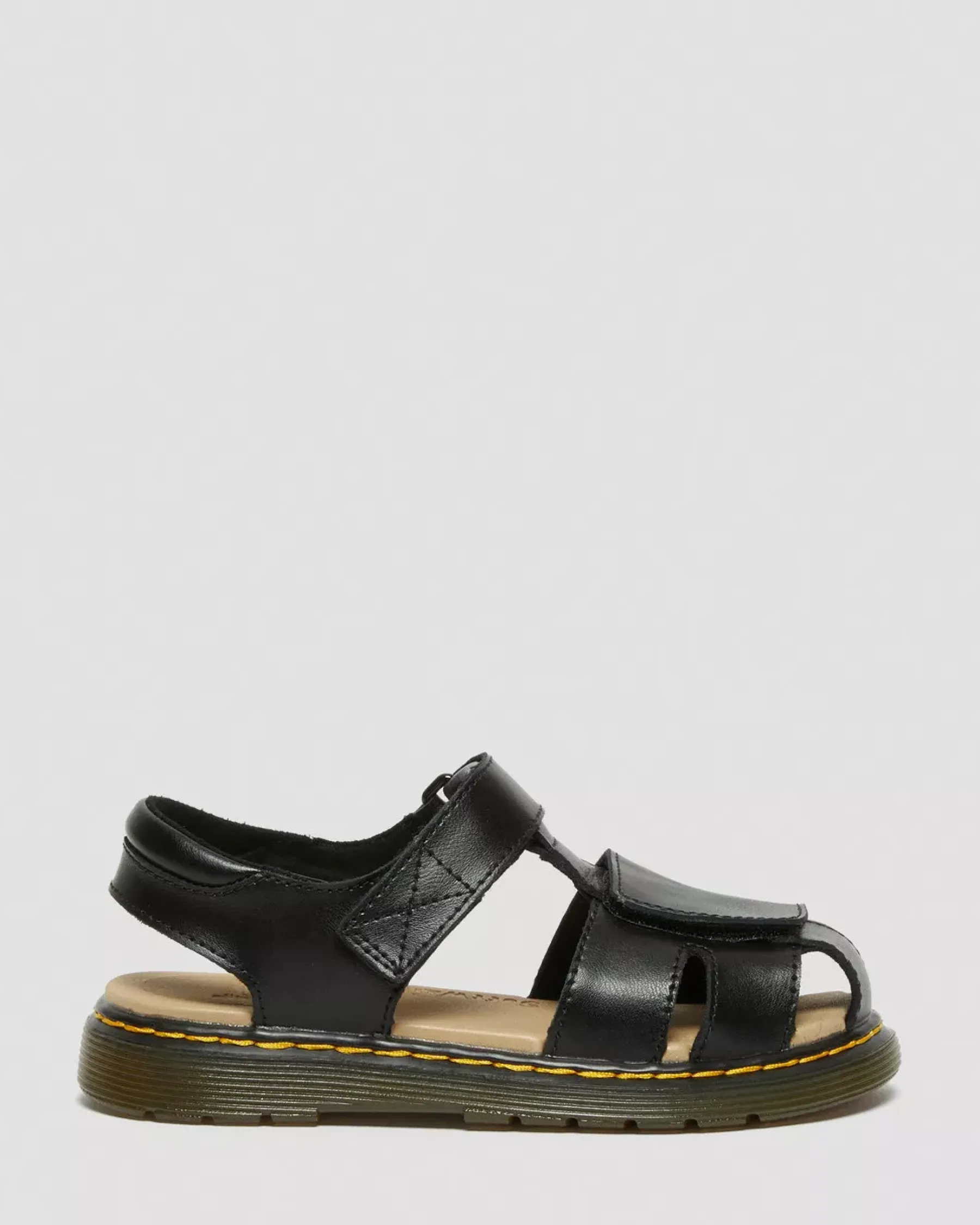Junior / 5-7 Years|Sandals>Dr. Martens Junior Moby II Leather Velcro Sandals Black — T Lamper