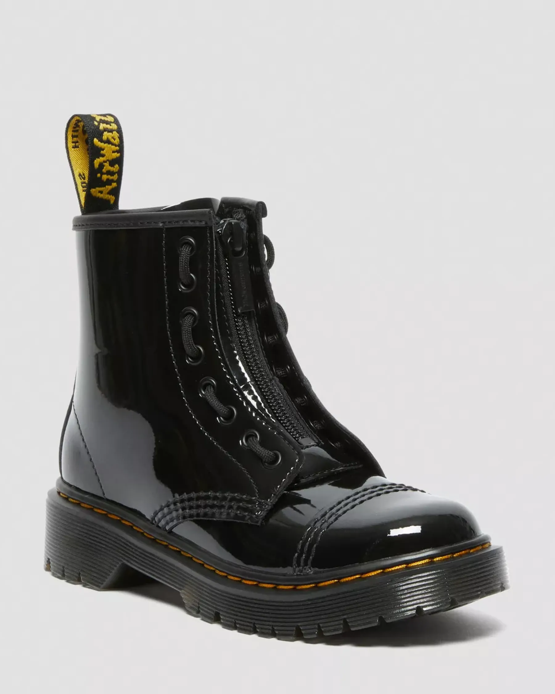 Glitter & Patent Boots|School Styles>Dr. Martens Junior Sinclair Bex Patent Leather Boots Black — Patent Leather