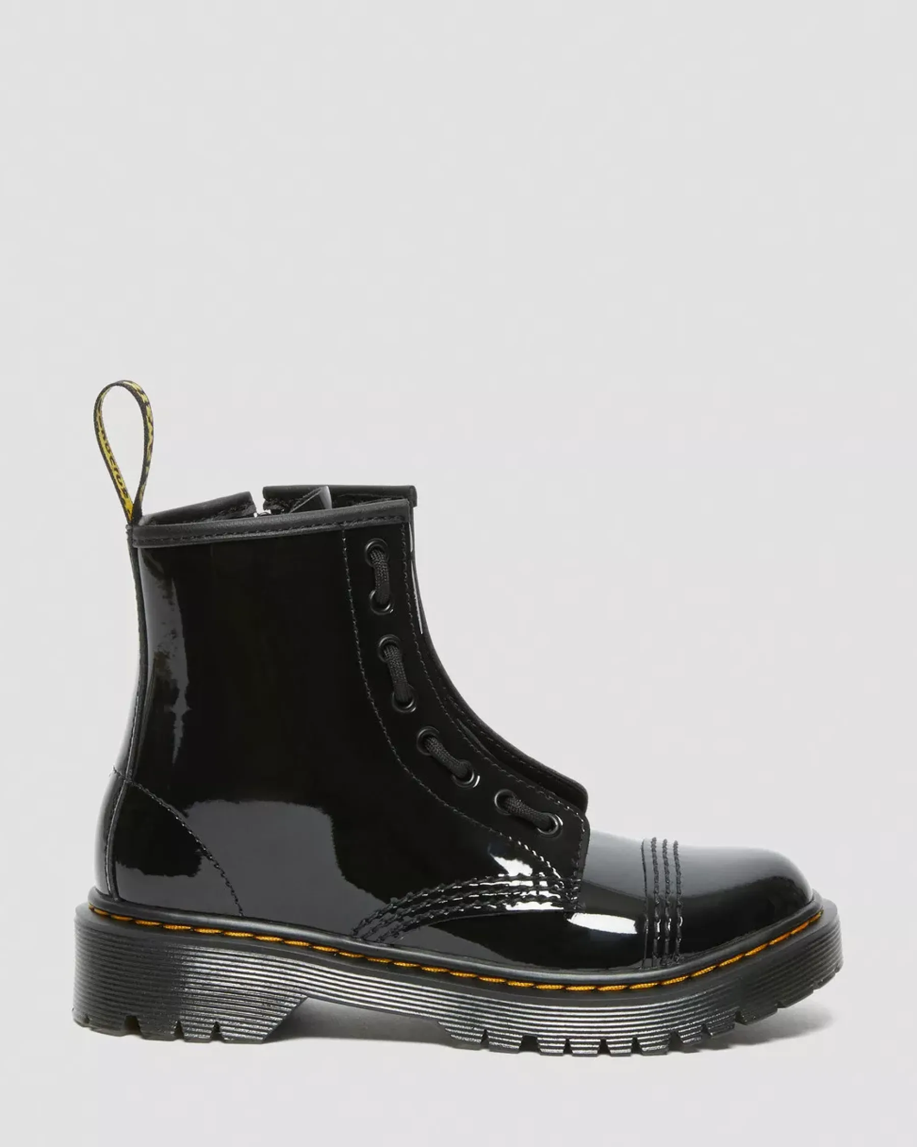 Glitter & Patent Boots|School Styles>Dr. Martens Junior Sinclair Bex Patent Leather Boots Black — Patent Leather