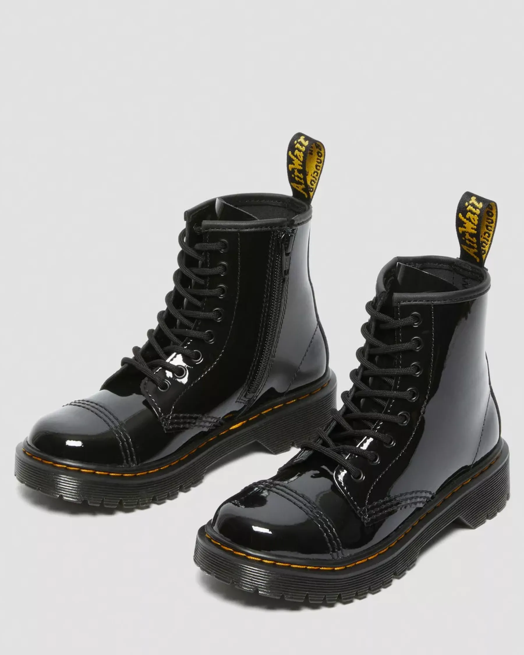 Glitter & Patent Boots|School Styles>Dr. Martens Junior Sinclair Bex Patent Leather Boots Black — Patent Leather