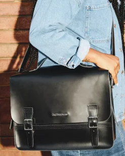 Accessories|Bags>Dr. Martens Leather Box Crossbody Messenger Bag Black — Kiev+ Smooth
