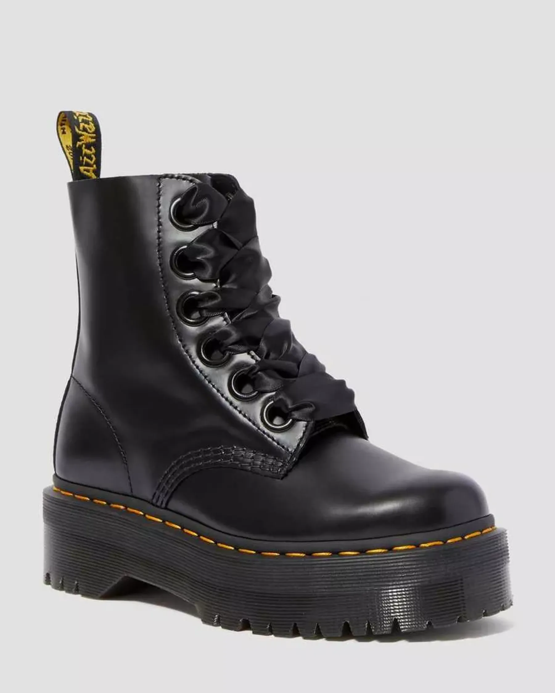 Platform Boots|Ankle Boots>Dr. Martens Molly Women's Leather Platform Boots Black — Buttero