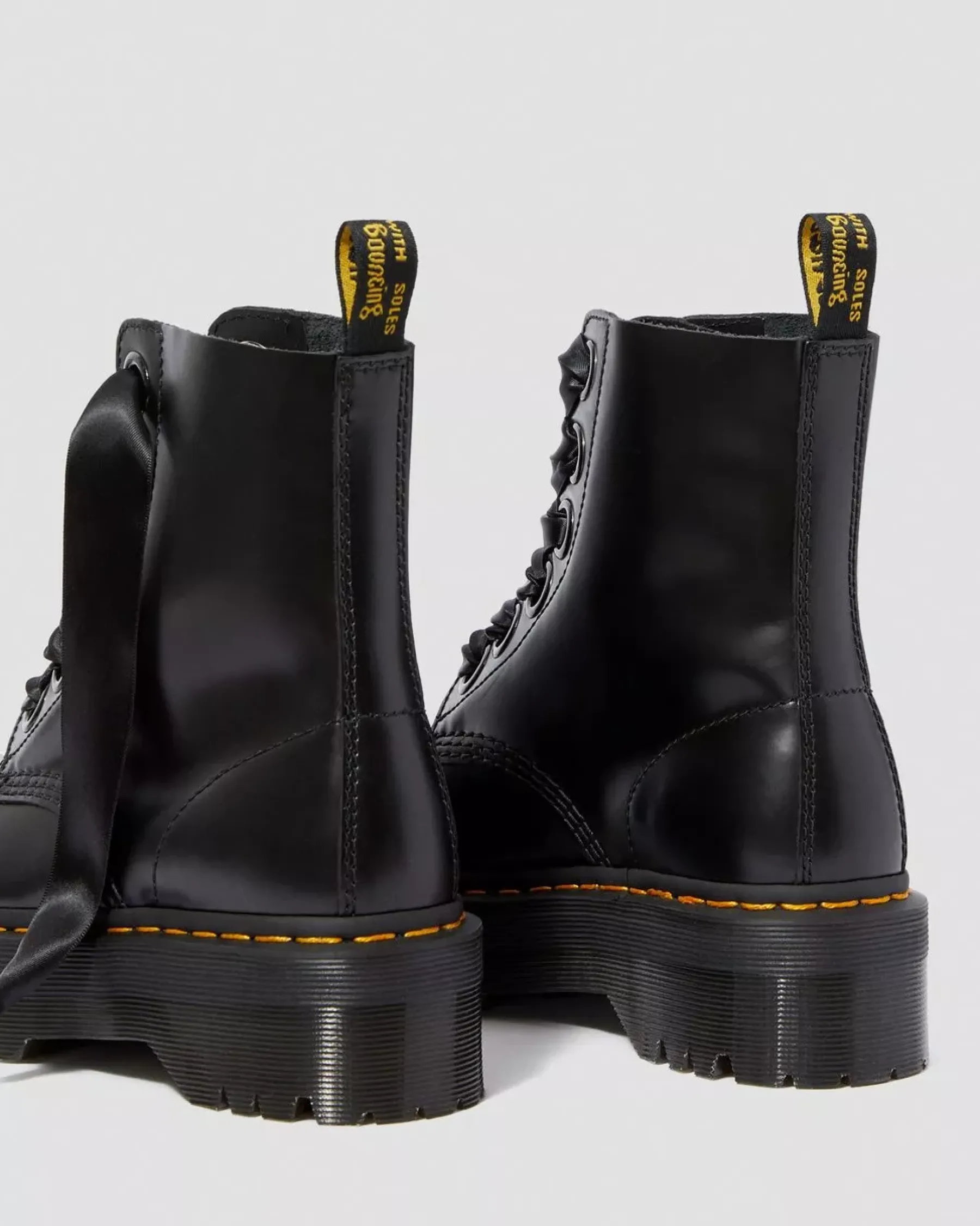 Platform Boots|Ankle Boots>Dr. Martens Molly Women's Leather Platform Boots Black — Buttero