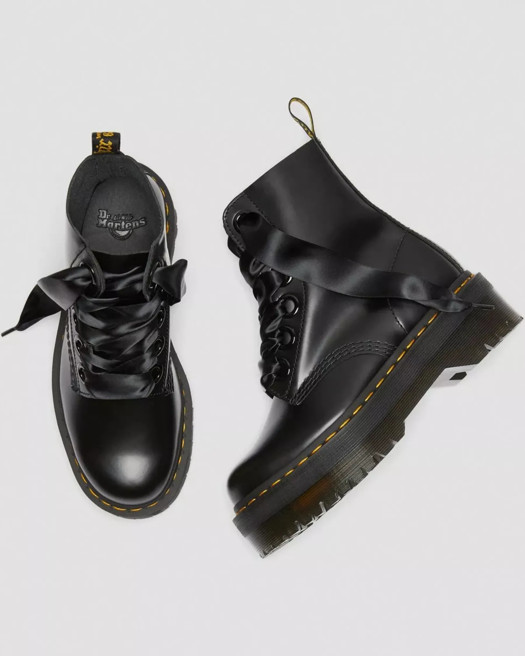 Platform Boots|Ankle Boots>Dr. Martens Molly Women's Leather Platform Boots Black — Buttero