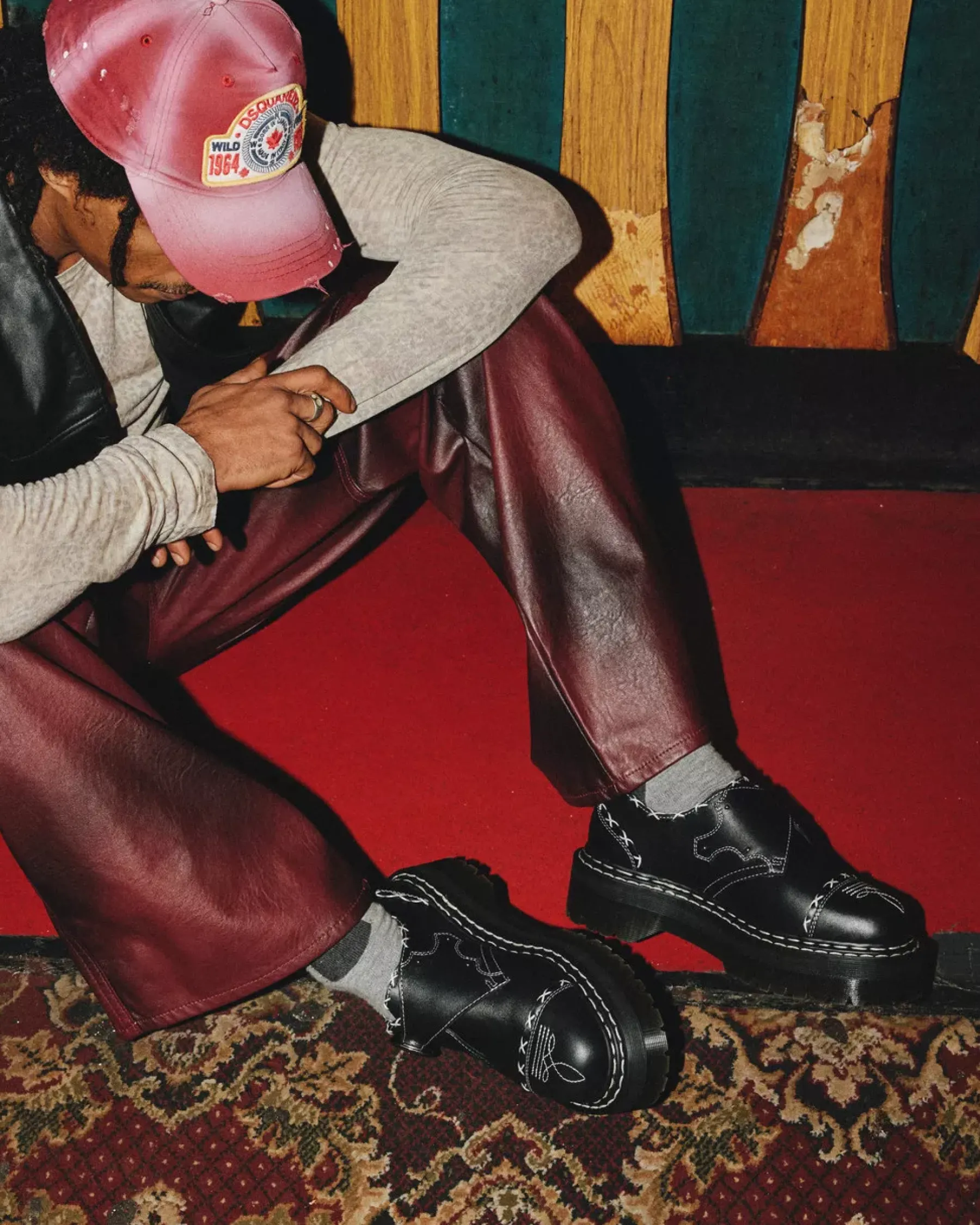 Originals|Platform Shoes>Dr. Martens Monk Gothic Americana Leather Platform Shoes Black — Wanama
