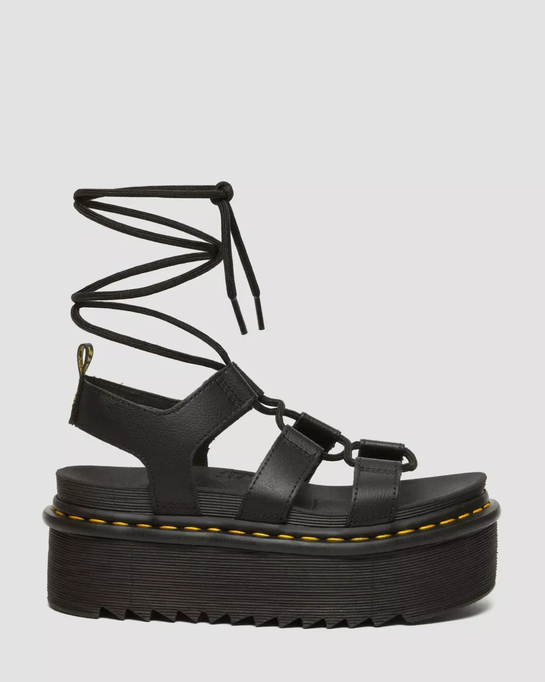 Platforms|Platform Sandals>Dr. Martens Nartilla Athena Leather Gladiator Platform Sandals Black — Athena