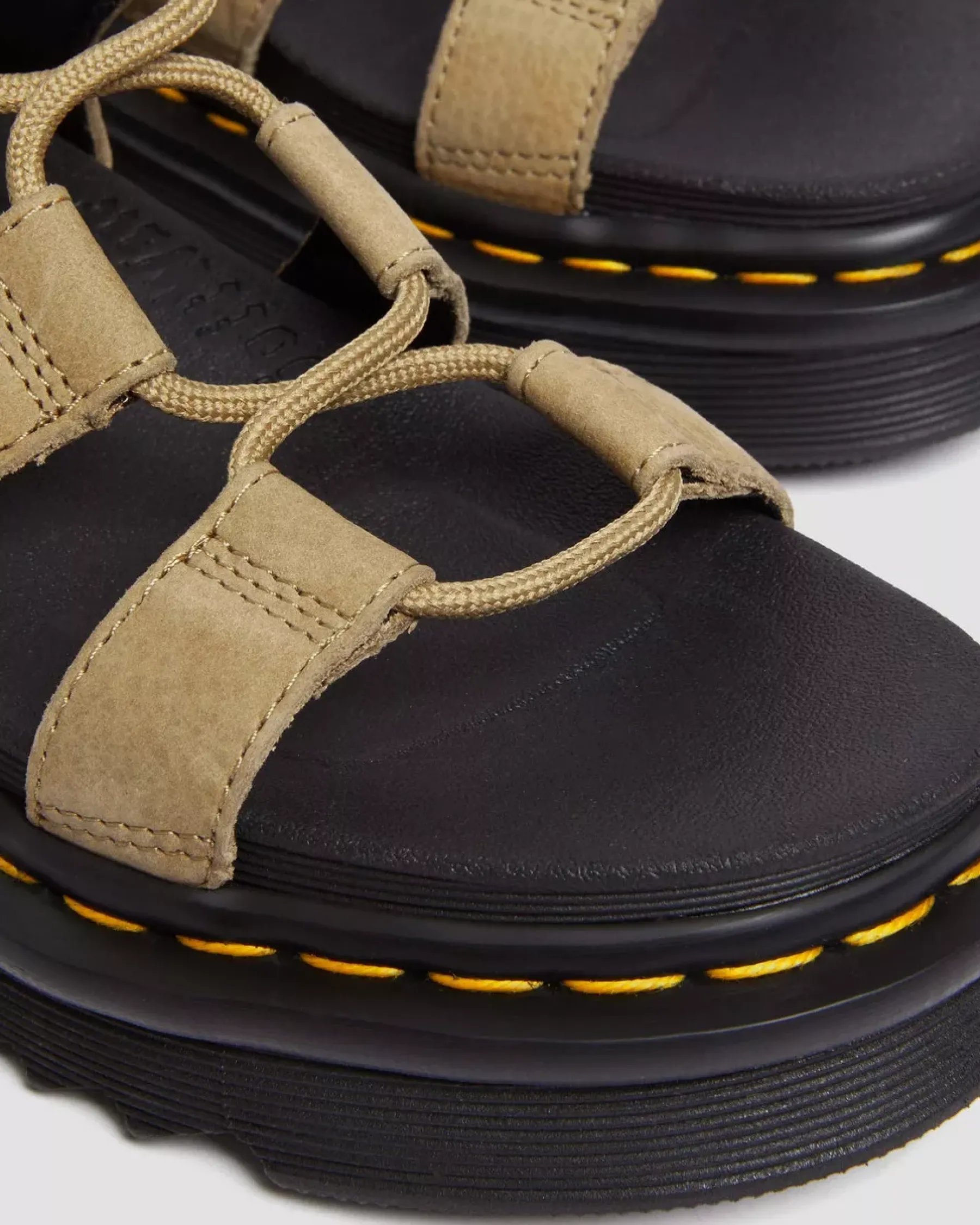 Platforms|Sandals>Dr. Martens Nartilla Tumbled Nubuck Leather Gladiator Sandals Savannah Tan — Tumbled Nubuck
