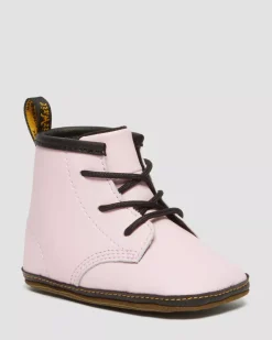 Glitter & Patent Boots|Infant / 0-1 Years>Dr. Martens Newborn 1460 Auburn Leather Booties Pale Pink — Mason Pu Split+Mason Nw Synthetic