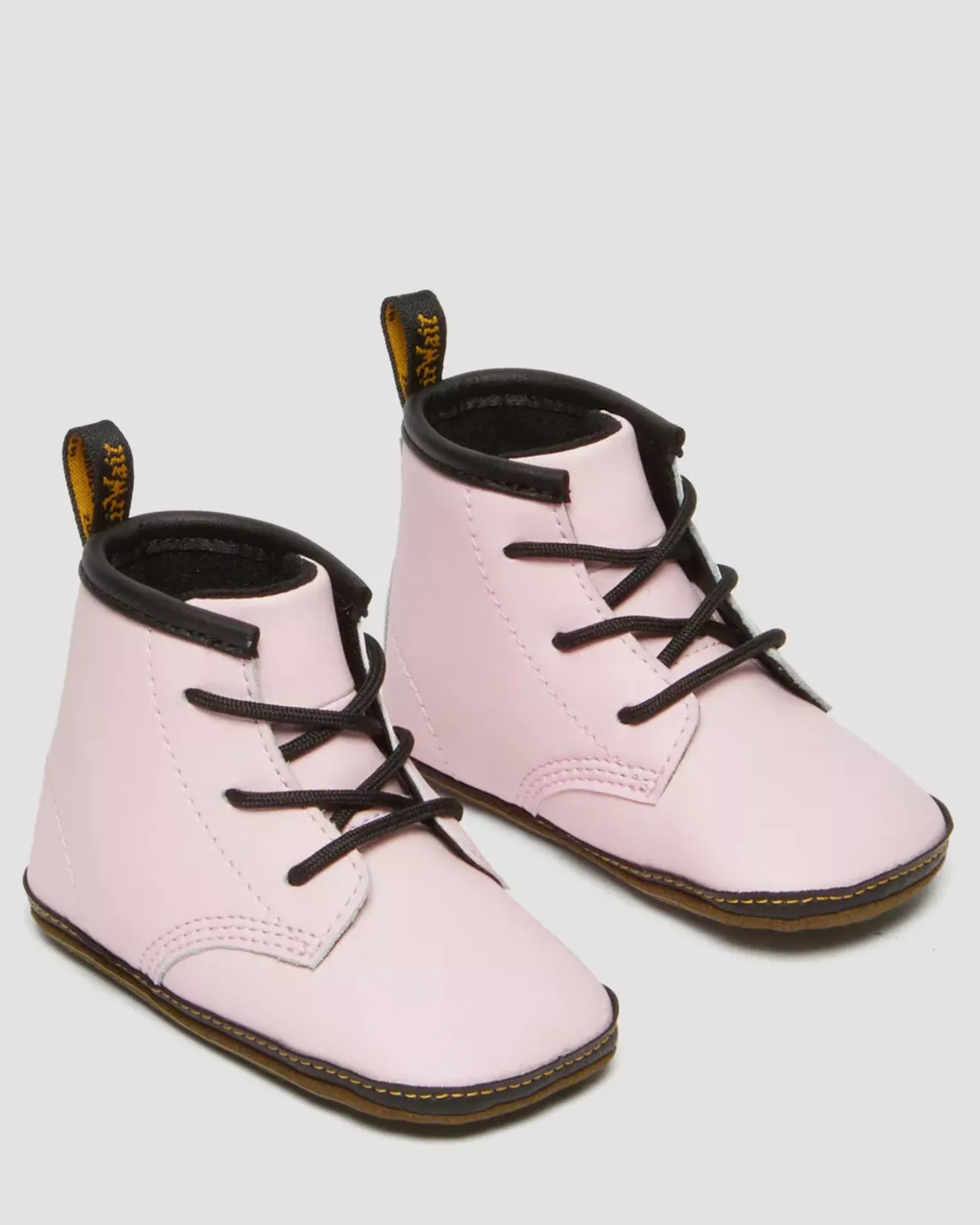 Glitter & Patent Boots|Infant / 0-1 Years>Dr. Martens Newborn 1460 Auburn Leather Booties Pale Pink — Mason Pu Split+Mason Nw Synthetic