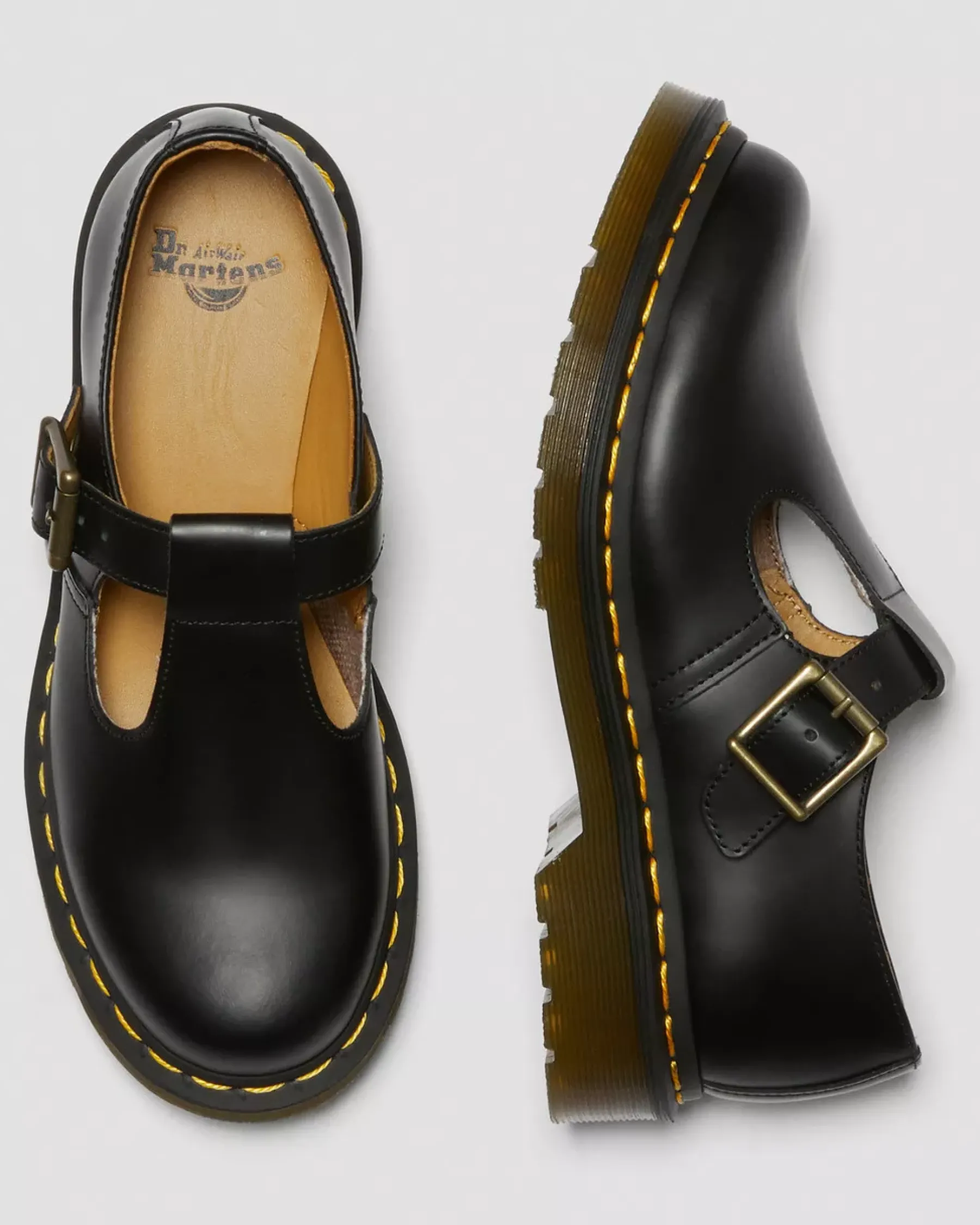 Originals|Mary Janes>Dr. Martens Polley Smooth Leather Mary Janes Black — Smooth Leather