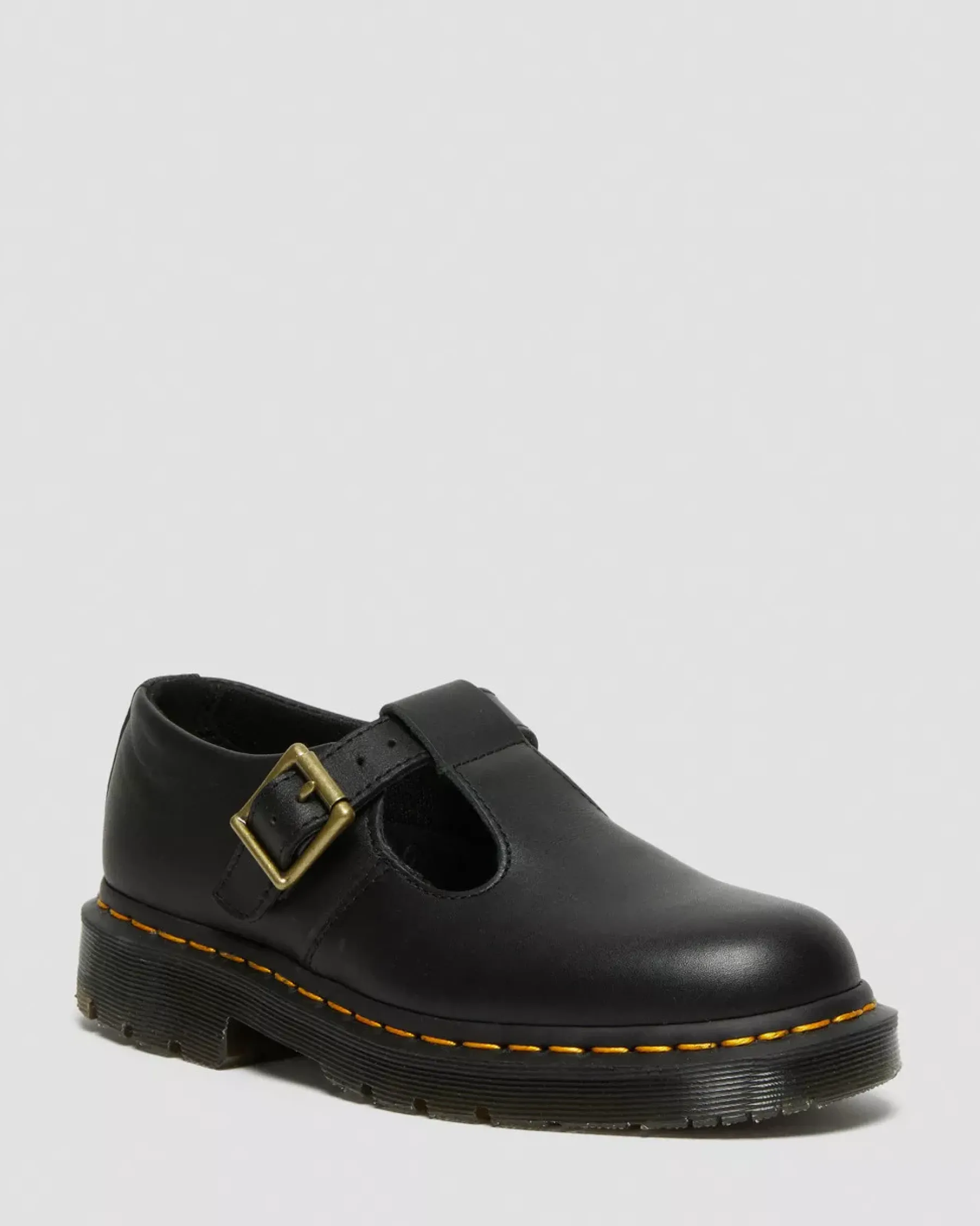 Sale|Slip Resistant>Dr. Martens Polley Women's Slip Resistant Mary Jane Shoes Black — Industrial Full Grain