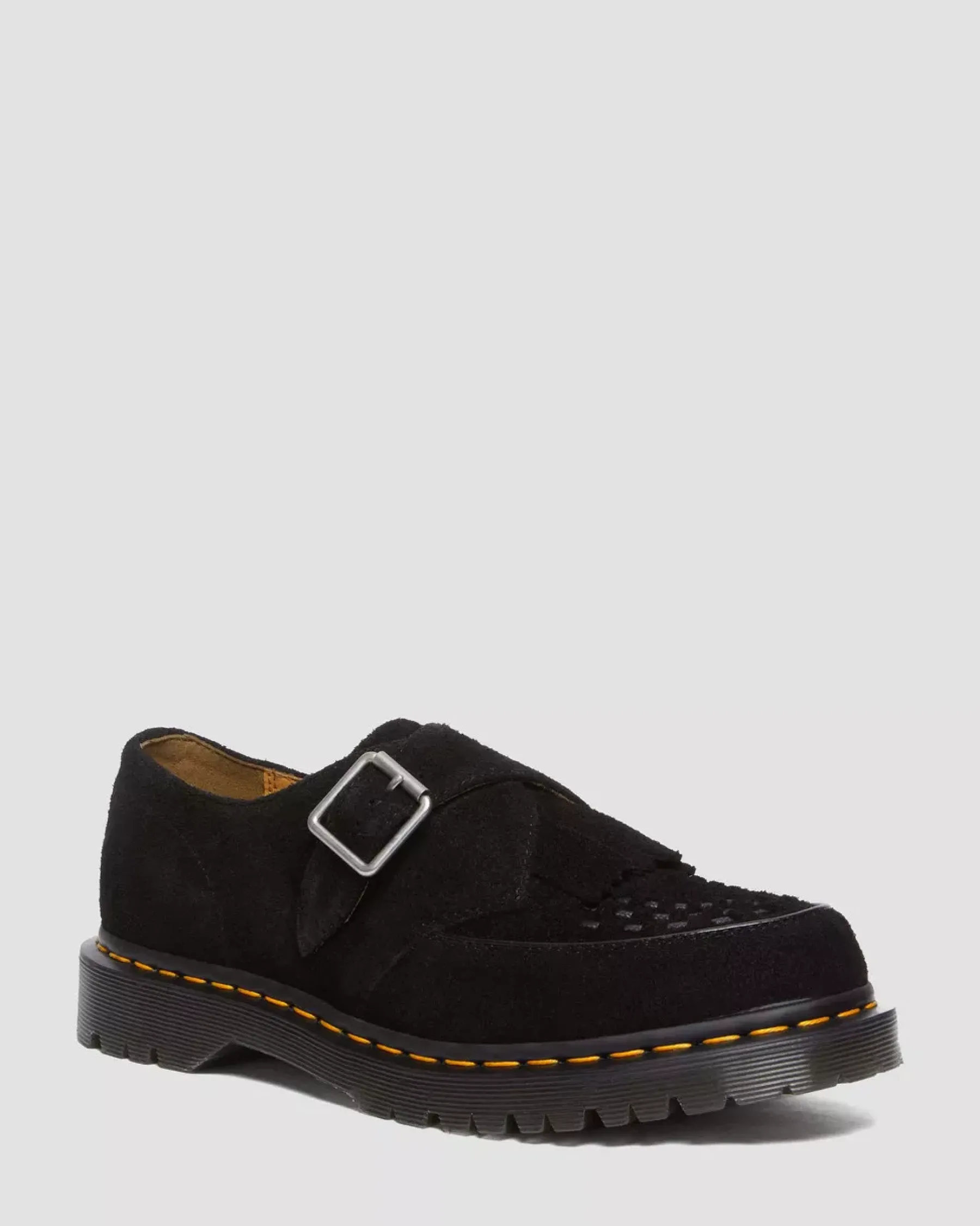 Originals|Shoes>Dr. Martens Ramsey Suede Kiltie Buckle Creepers Black — Desert Oasis Suede