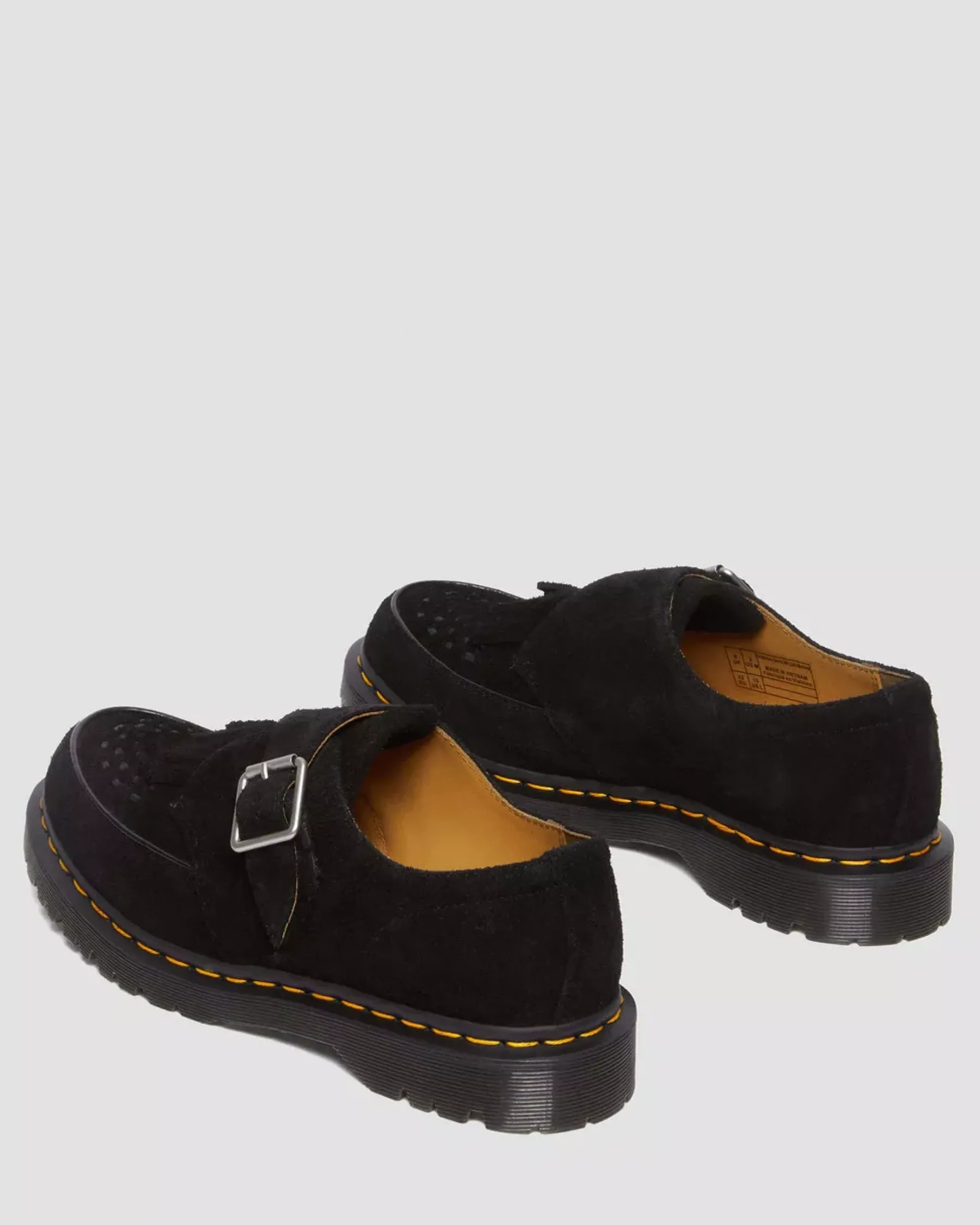 Originals|Shoes>Dr. Martens Ramsey Suede Kiltie Buckle Creepers Black — Desert Oasis Suede