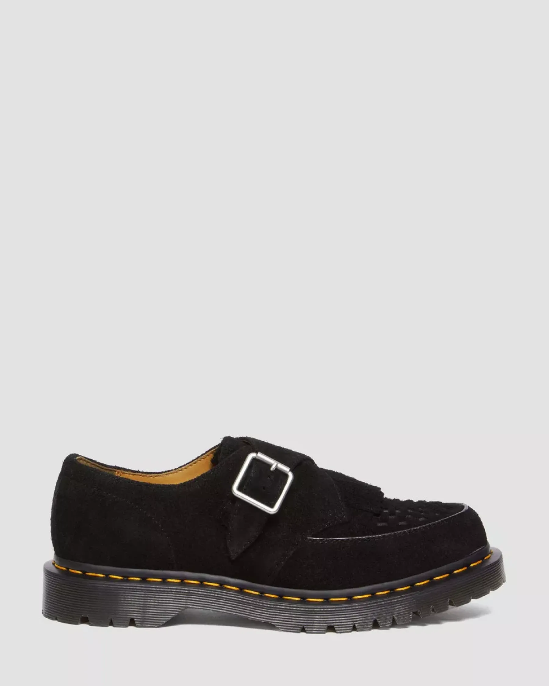 Originals|Shoes>Dr. Martens Ramsey Suede Kiltie Buckle Creepers Black — Desert Oasis Suede