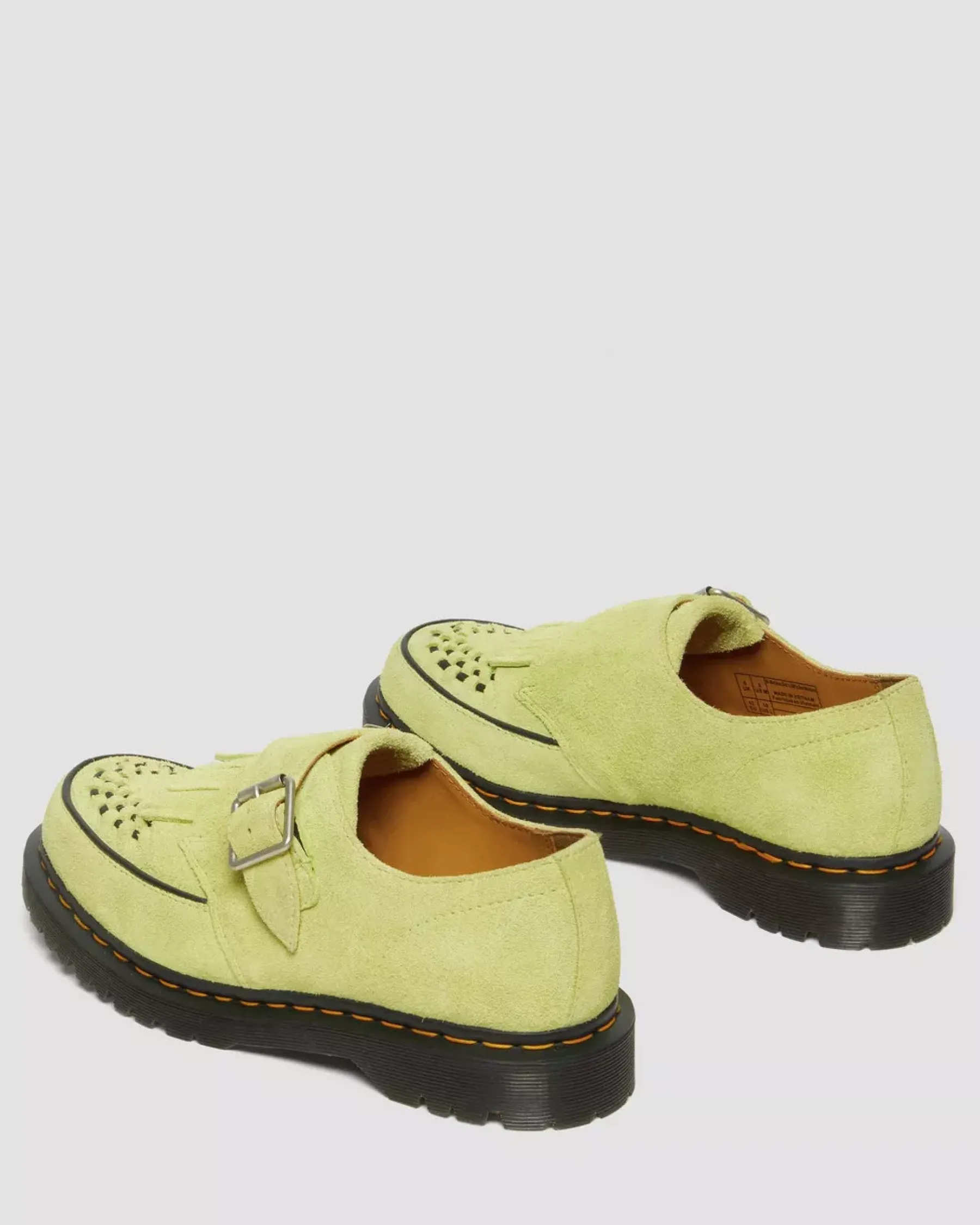 Originals|Shoes>Dr. Martens Ramsey Suede Kiltie Buckle Creepers Lime Green — Desert Oasis Suede