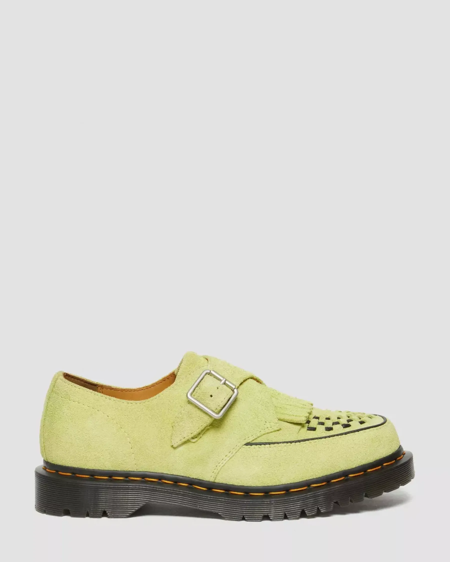 Originals|Shoes>Dr. Martens Ramsey Suede Kiltie Buckle Creepers Lime Green — Desert Oasis Suede