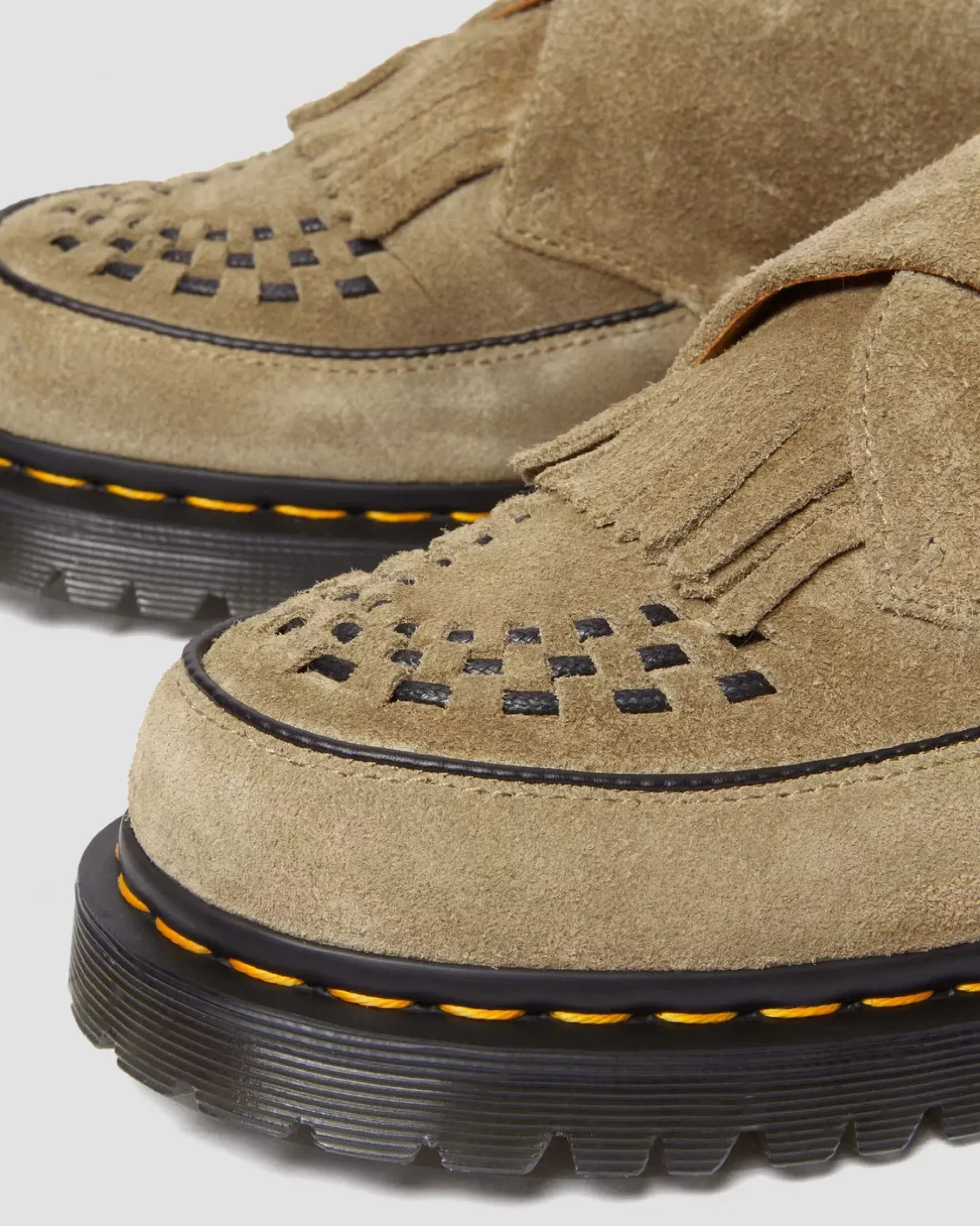 Originals|Shoes>Dr. Martens Ramsey Suede Kiltie Buckle Creepers Savannah Tan — Desert Oasis Suede
