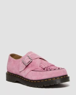 Originals|Shoes>Dr. Martens Ramsey Suede Kiltie Buckle Creepers Fondant Pink — Desert Oasis Suede