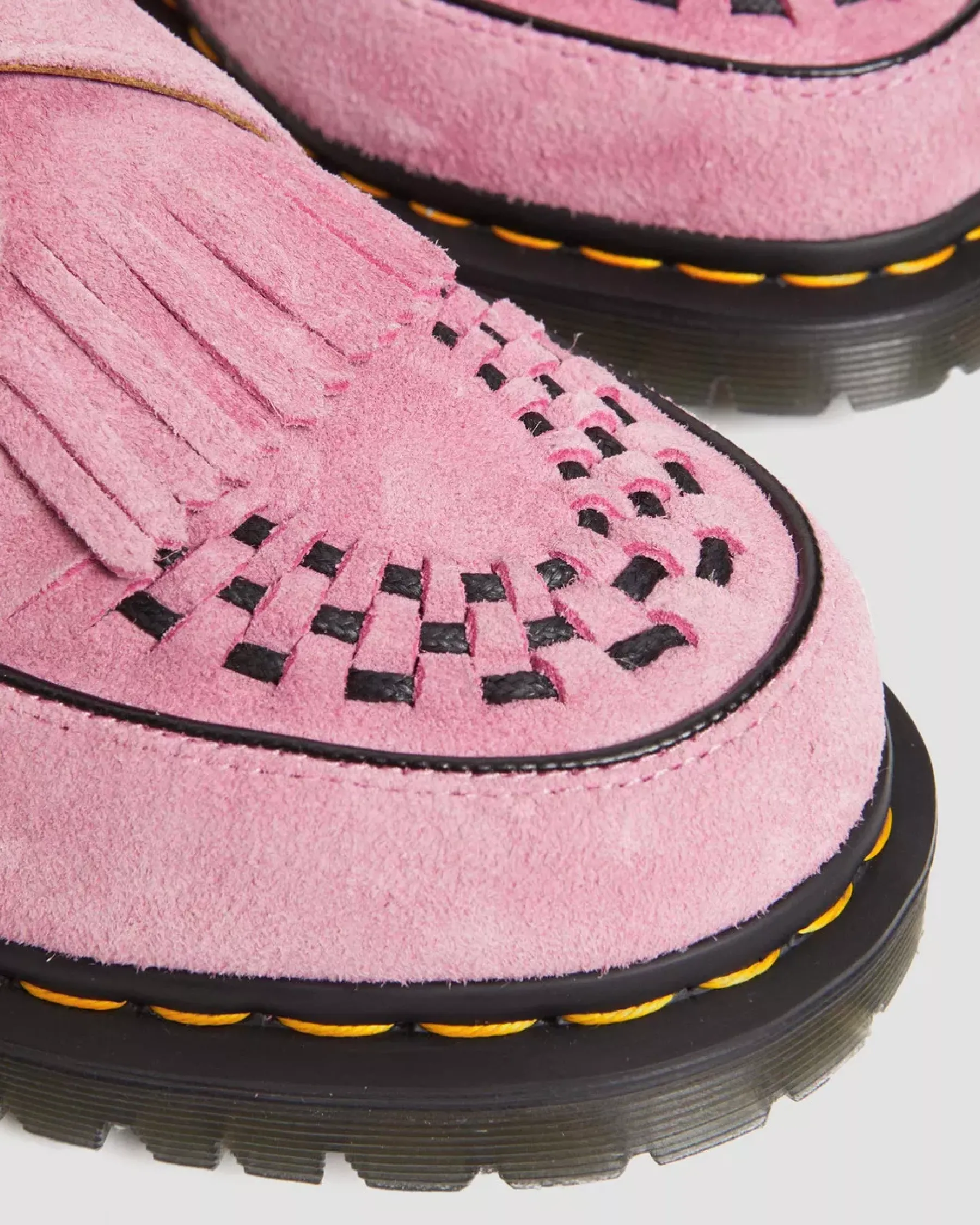 Originals|Shoes>Dr. Martens Ramsey Suede Kiltie Buckle Creepers Fondant Pink — Desert Oasis Suede