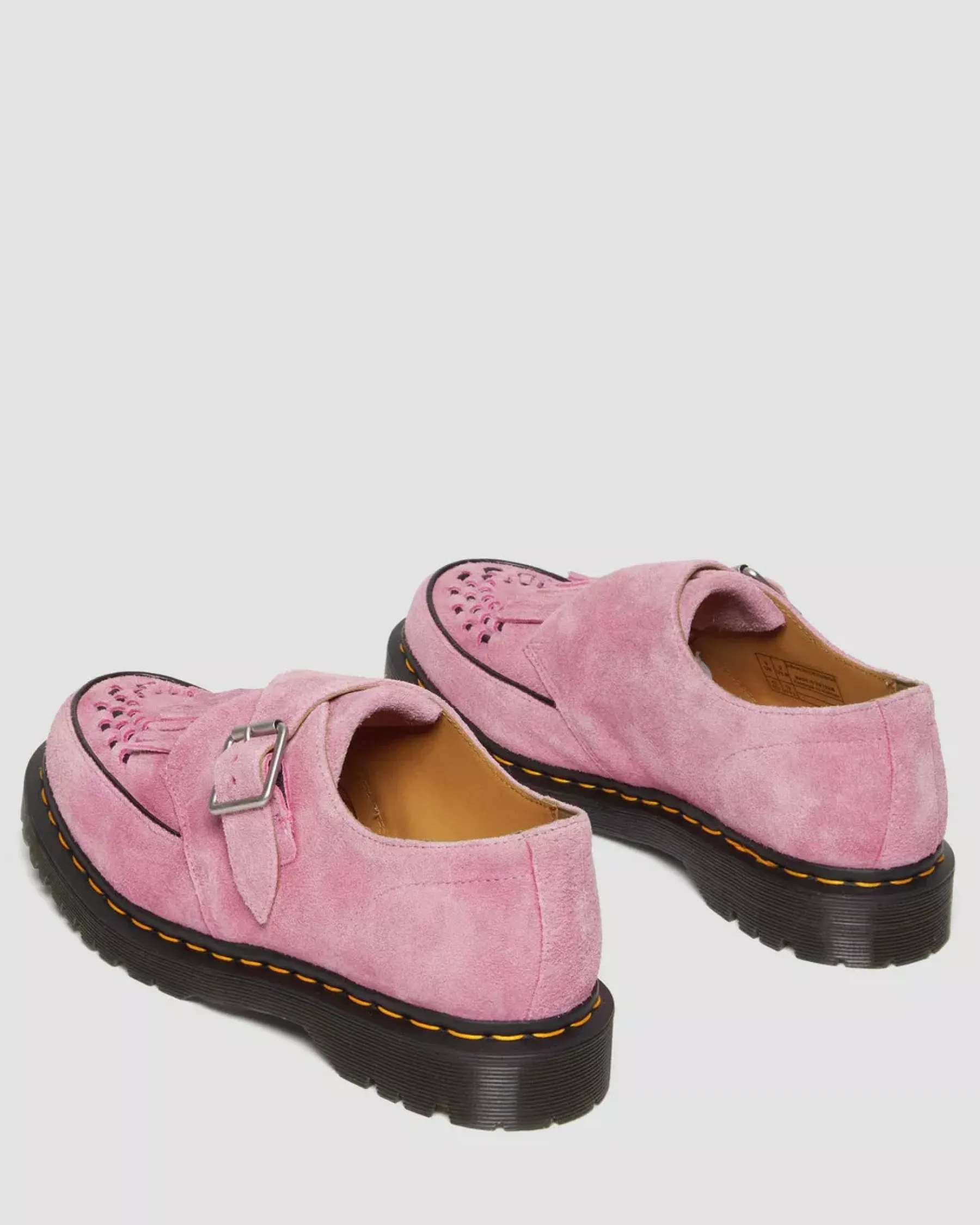 Originals|Shoes>Dr. Martens Ramsey Suede Kiltie Buckle Creepers Fondant Pink — Desert Oasis Suede