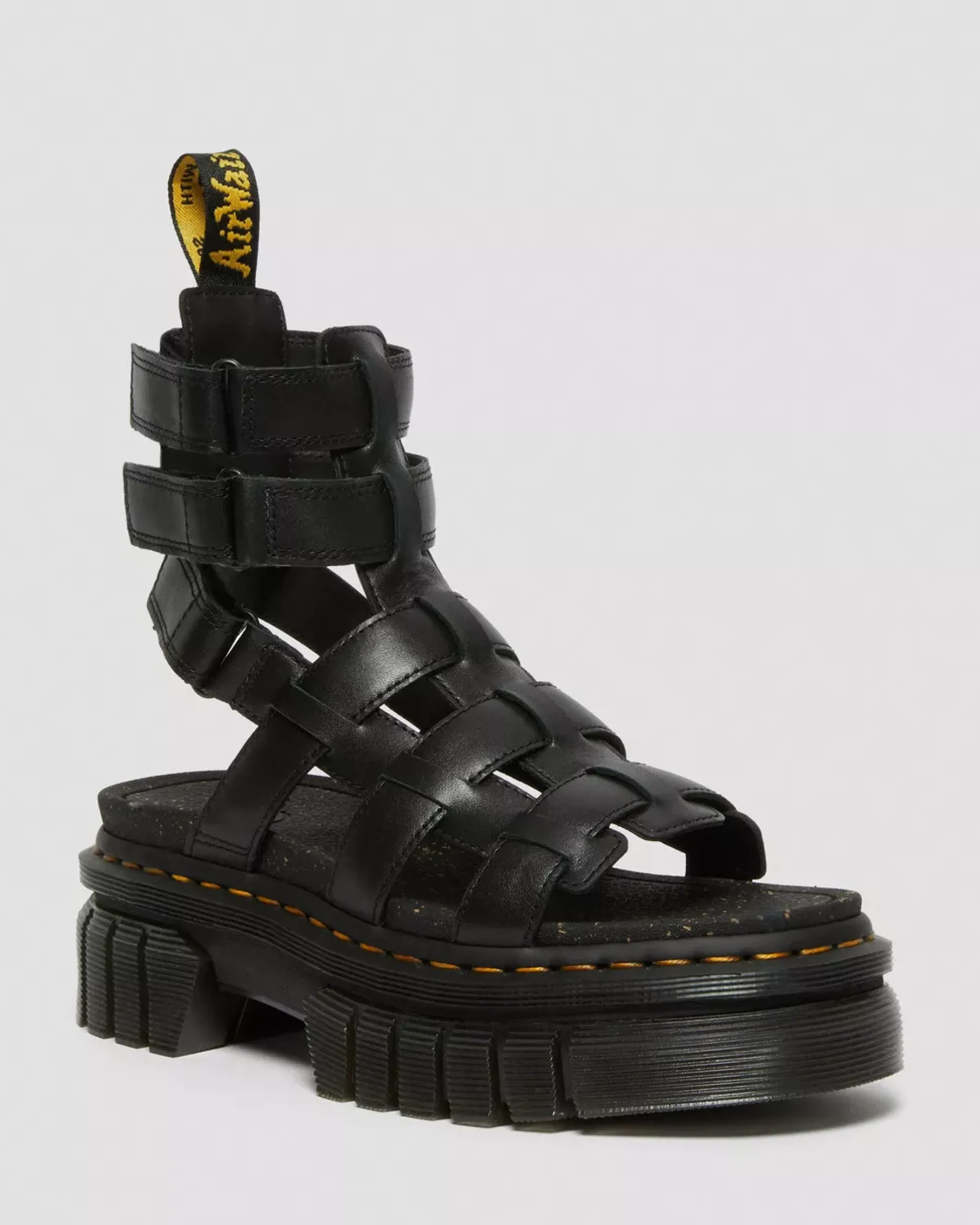 Platform Sandals|Strap Sandals>Dr. Martens Ricki Nappa Lux Leather Platform Gladiator Sandals Black — Nappa Lux