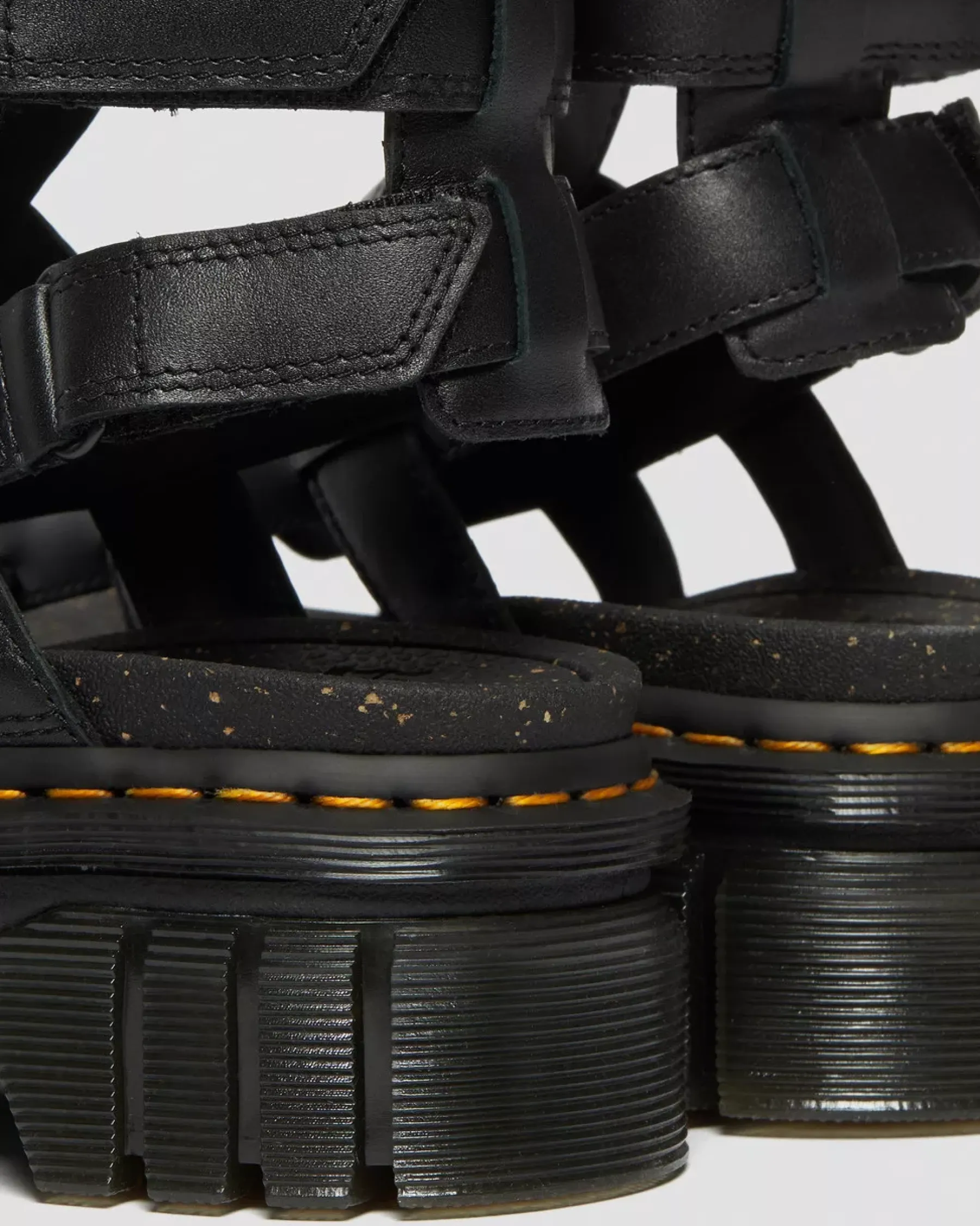 Platform Sandals|Strap Sandals>Dr. Martens Ricki Nappa Lux Leather Platform Gladiator Sandals Black — Nappa Lux