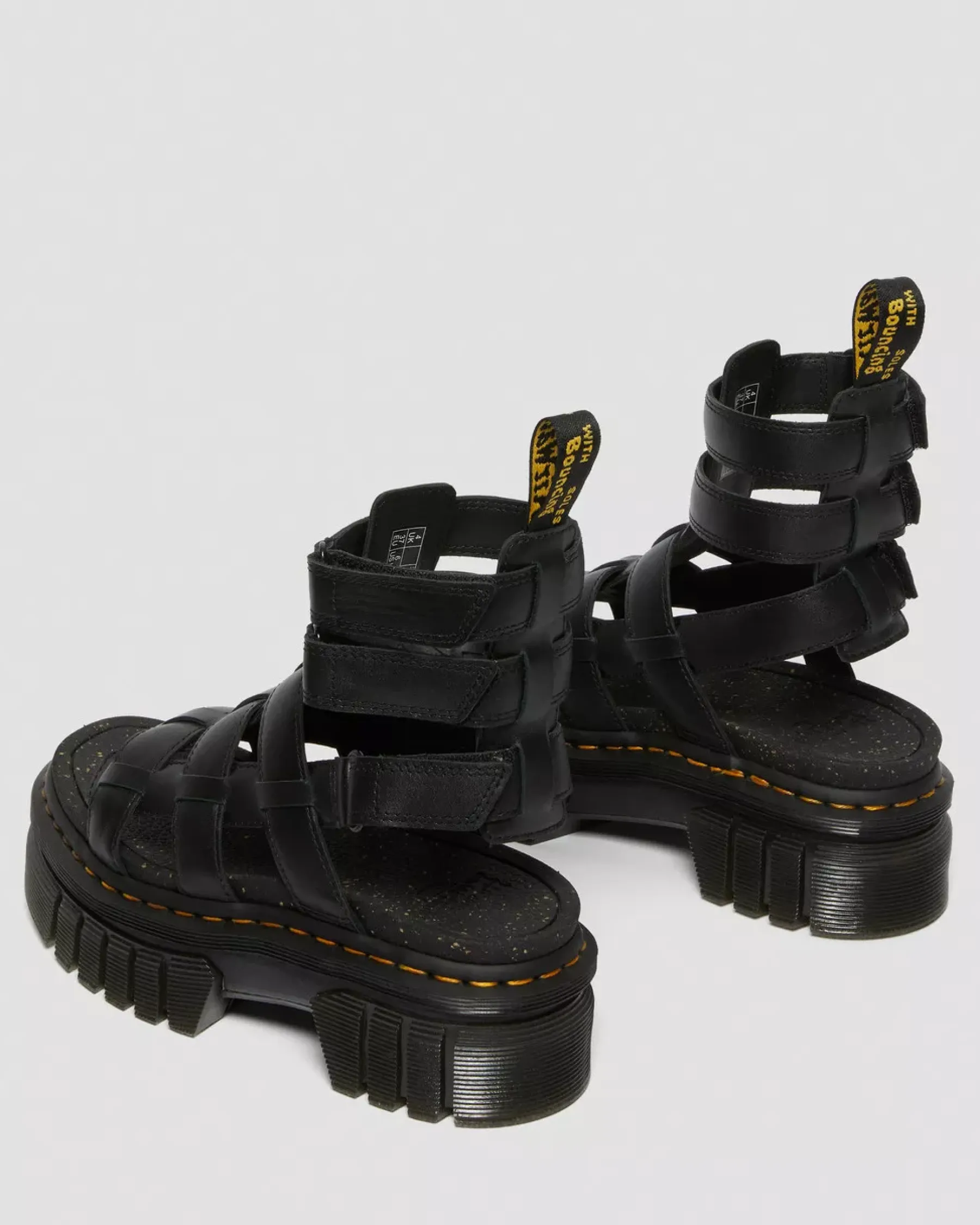 Platform Sandals|Strap Sandals>Dr. Martens Ricki Nappa Lux Leather Platform Gladiator Sandals Black — Nappa Lux