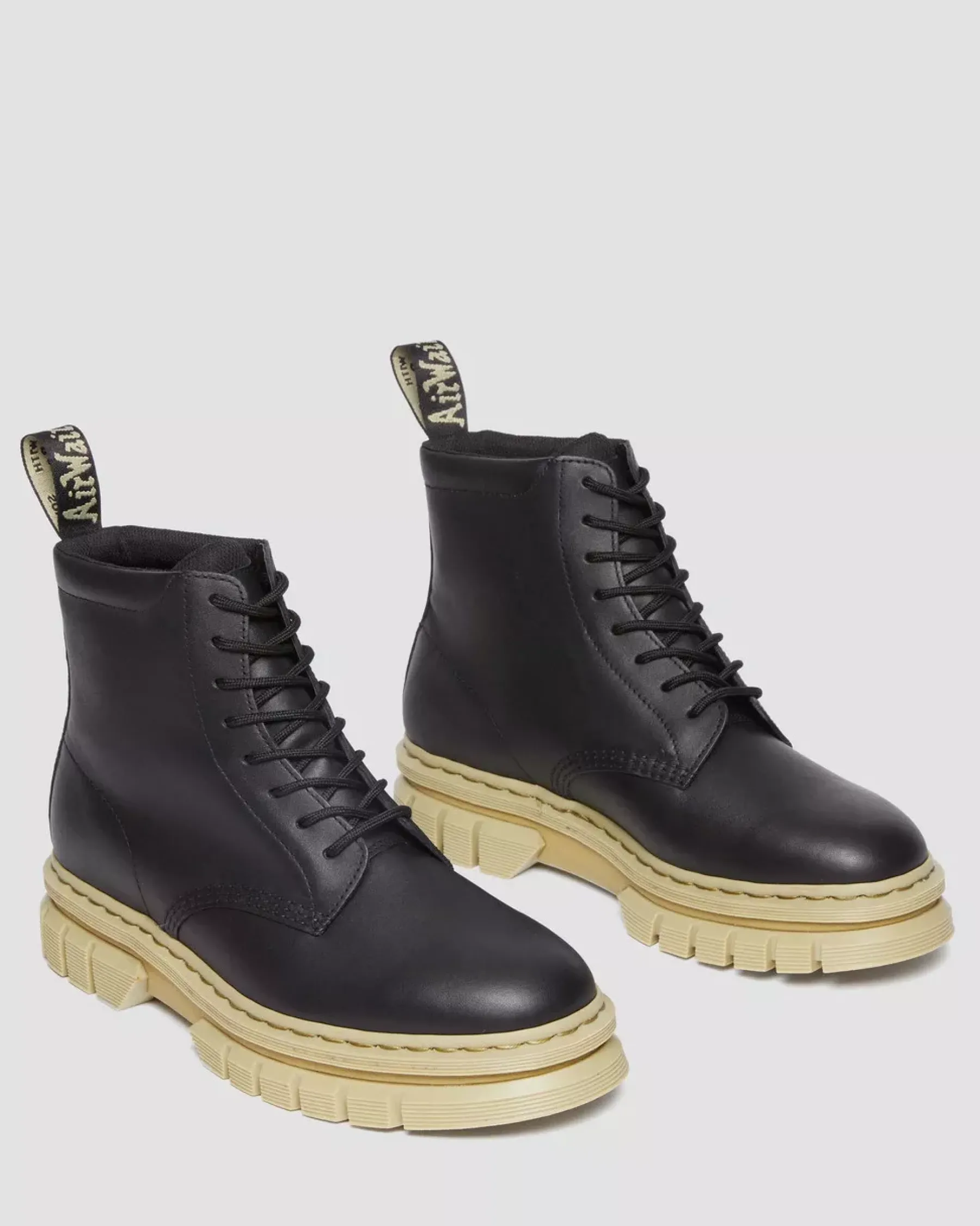 Sale|Ankle Boots>Dr. Martens Rikard Contrast Sole Platform Lace Up Boots Black — Polished Lucido