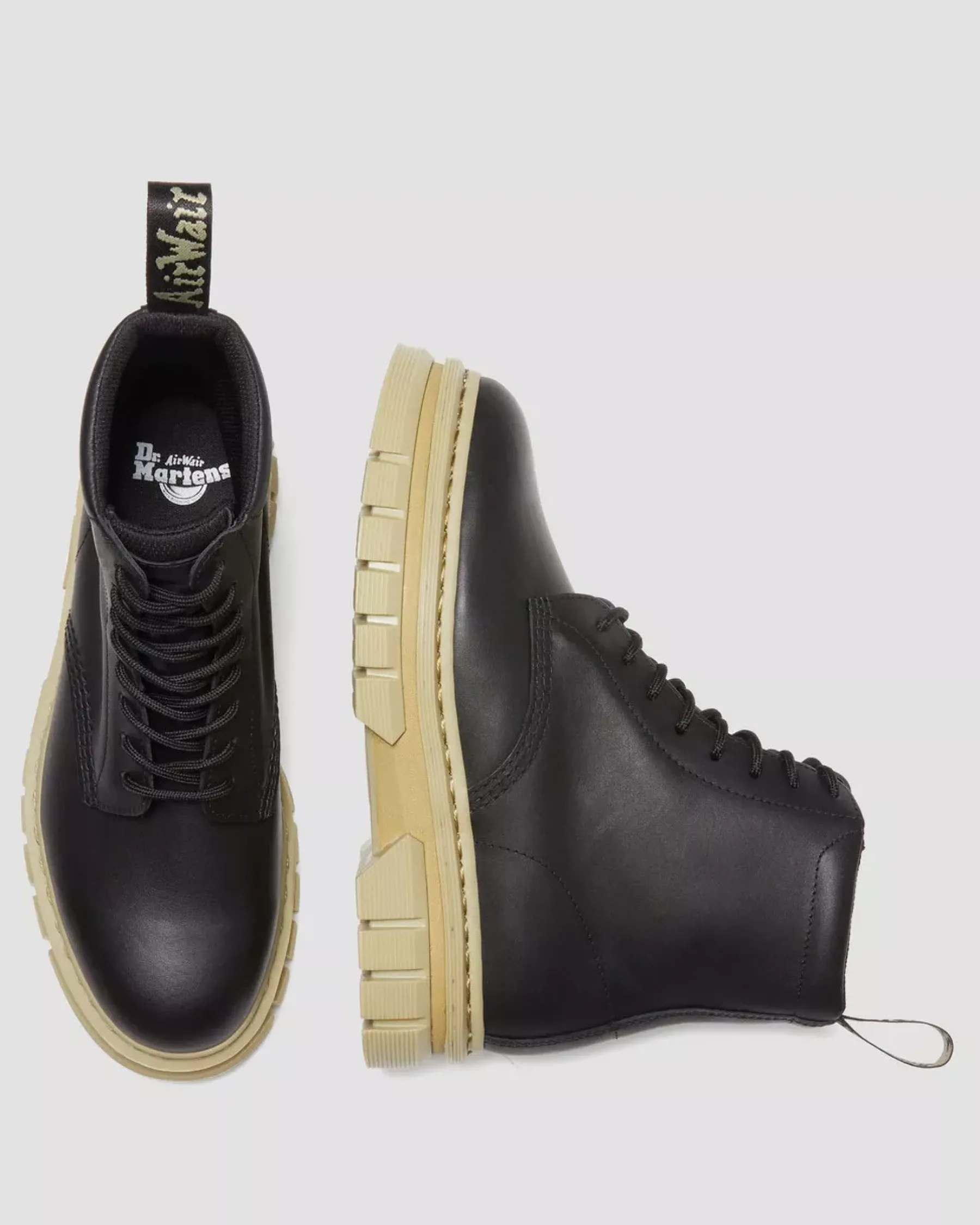 Sale|Ankle Boots>Dr. Martens Rikard Contrast Sole Platform Lace Up Boots Black — Polished Lucido