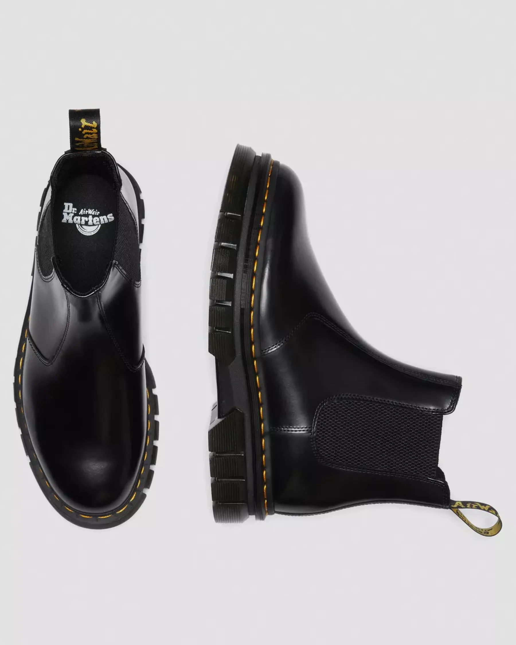 Sale|Platform Boots>Dr. Martens Rikard Polished Smooth Leather Chelsea Boots Black — Polished Smooth