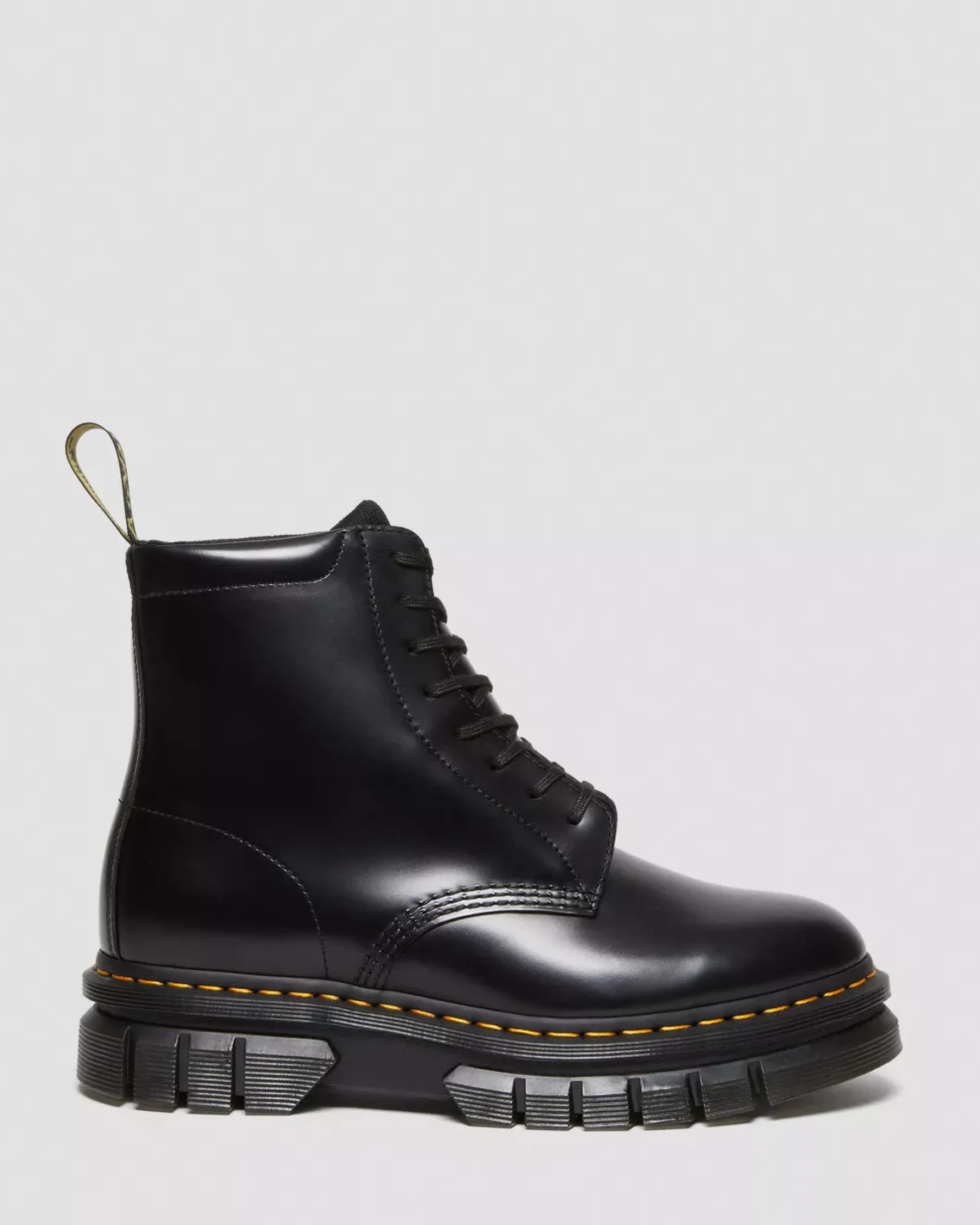 Sale|Platform Boots>Dr. Martens Rikard Smooth Leather Platform Lace Up Boots Black — Polished Smooth