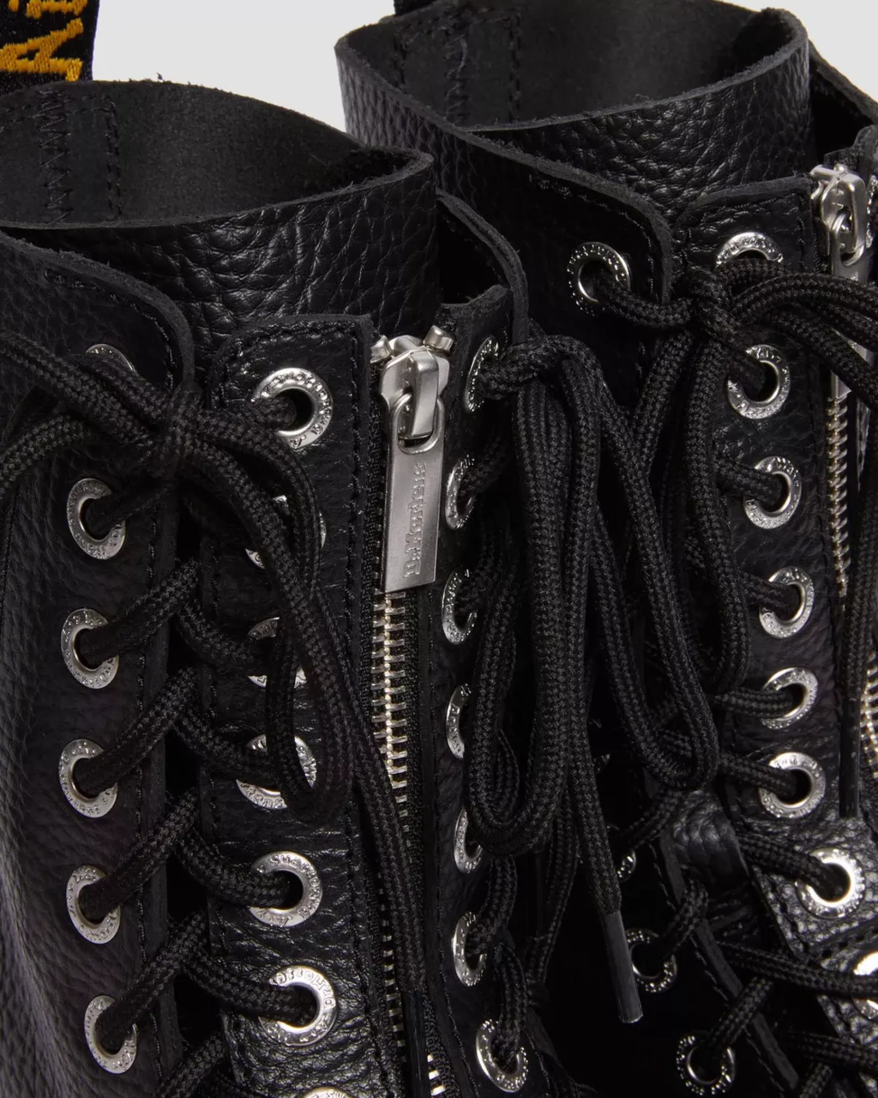 Platform Boots|Ankle Boots>Dr. Martens Sinclair Hi Milled Nappa Leather Platform Boots Black — Milled Nappa