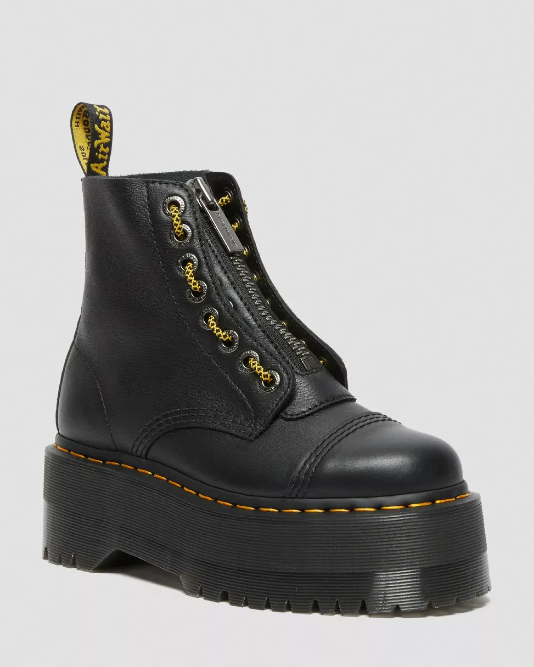 Platform Boots|Ankle Boots>Dr. Martens Sinclair Max Pisa Leather Platform Boots Black — Pisa