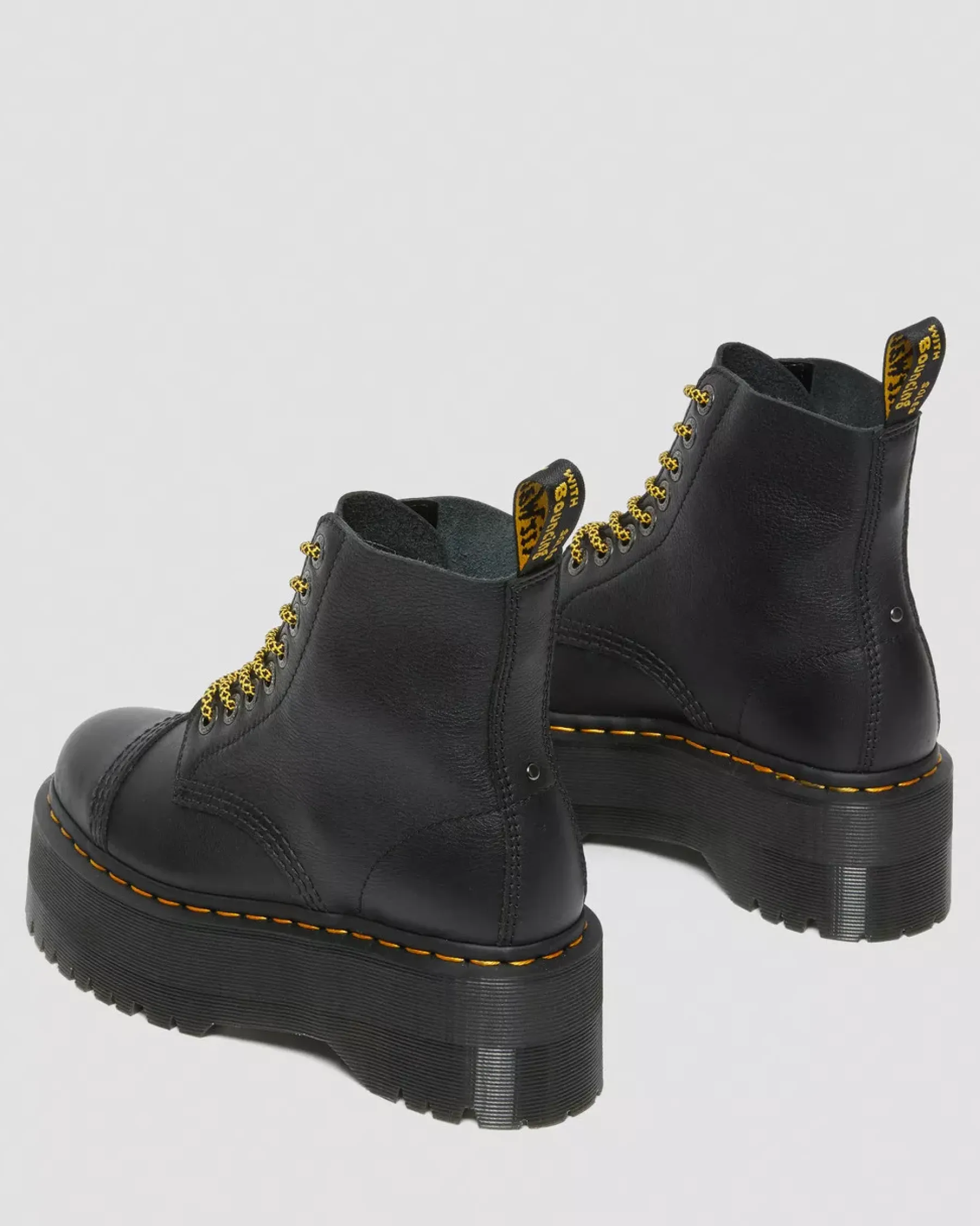 Platform Boots|Ankle Boots>Dr. Martens Sinclair Max Pisa Leather Platform Boots Black — Pisa